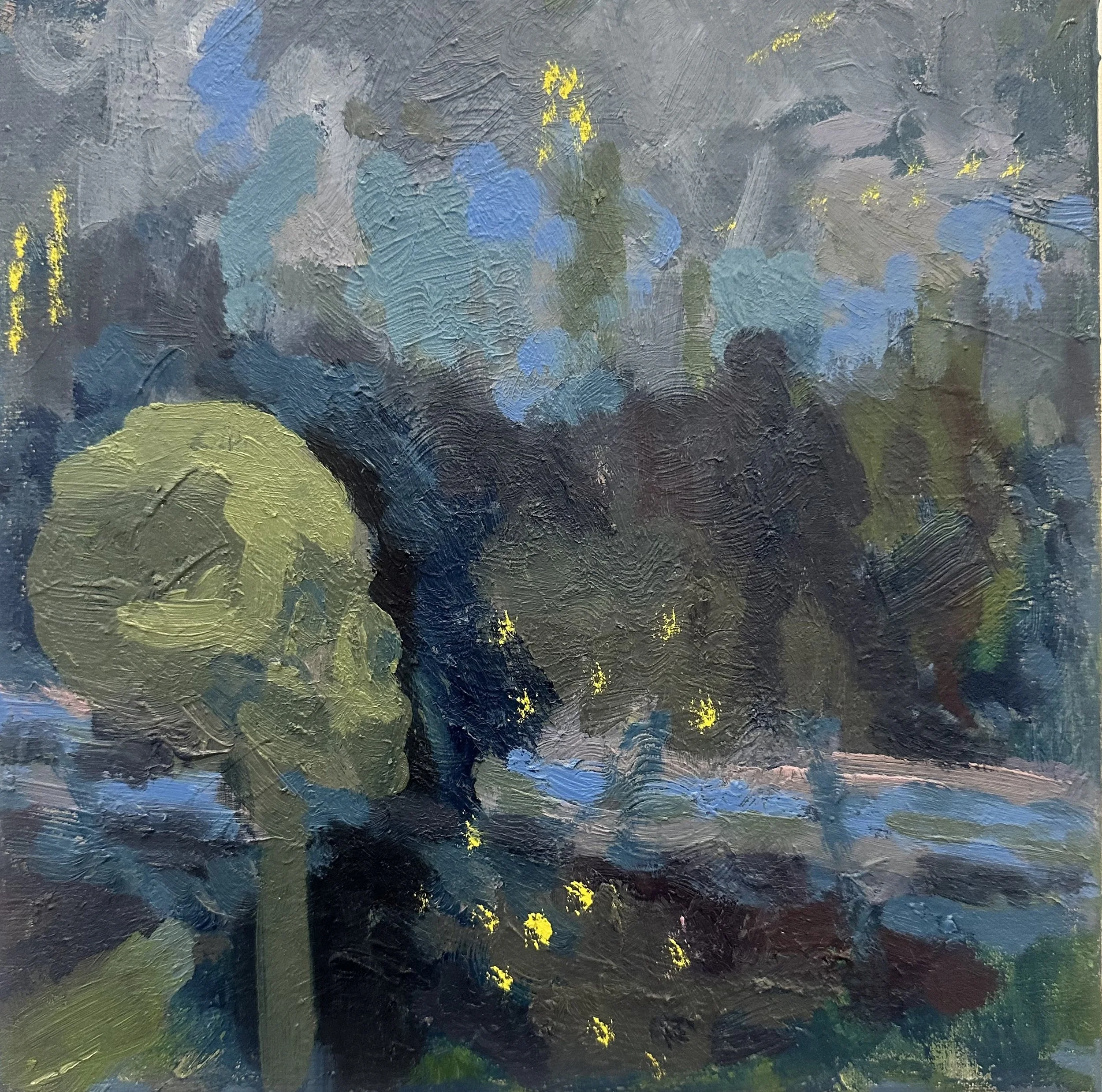 Painting: Skull posing in front of window I