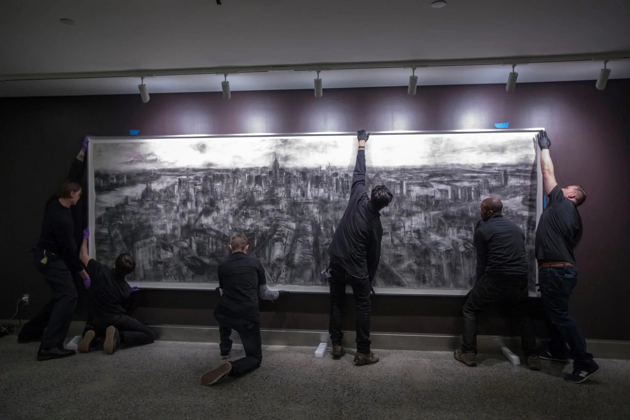 Untapped Cities                    Arts &amp; Culture : Charcoal Drawing of  WTC North Tower Vantage Point Now on Display at 9/11 Memorial Museum