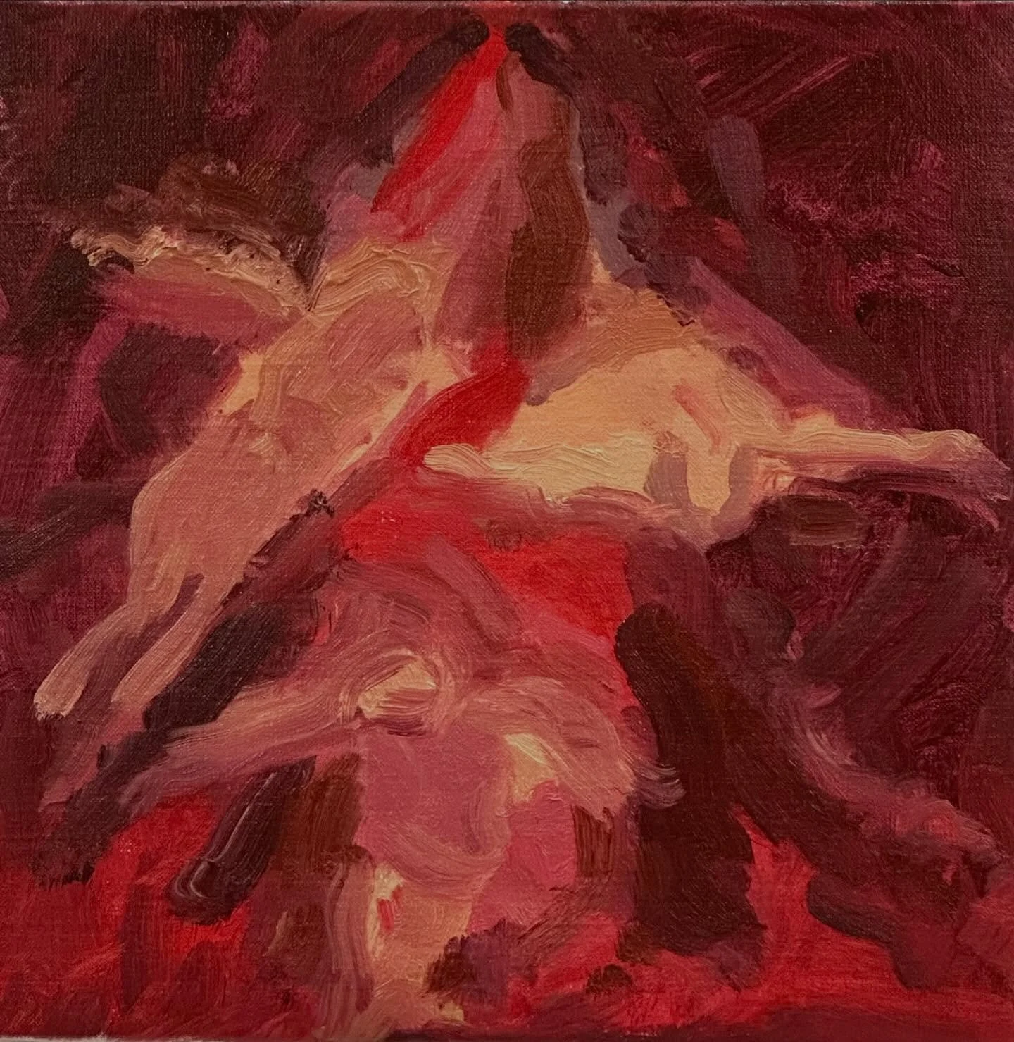 Someone said war : violence . Someone said lovers : passion and intimacy
The human condition, unfolding as the painting finds its own route.

30x30. June 11,2026
#artwork #primal #visceral #unbridled #instict