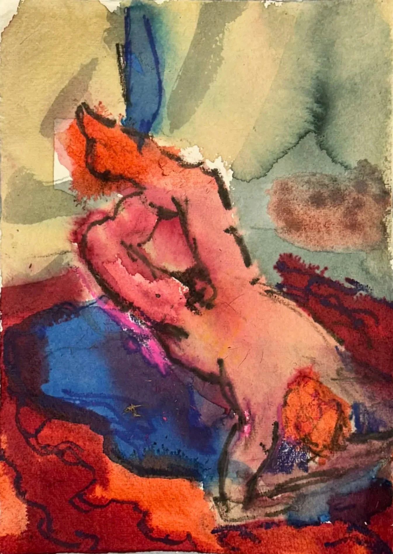 Works on Paper: Nude male