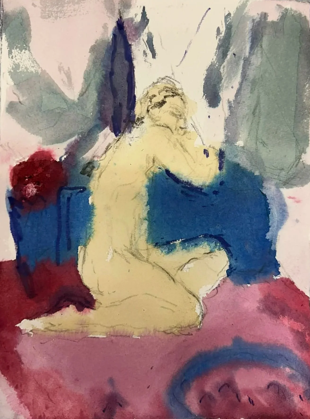 Works on Paper: Nude male