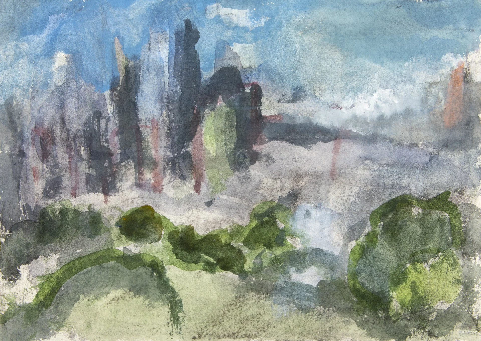 Works on Paper: New York, Manhattan, Prospect Heigh Roof I
