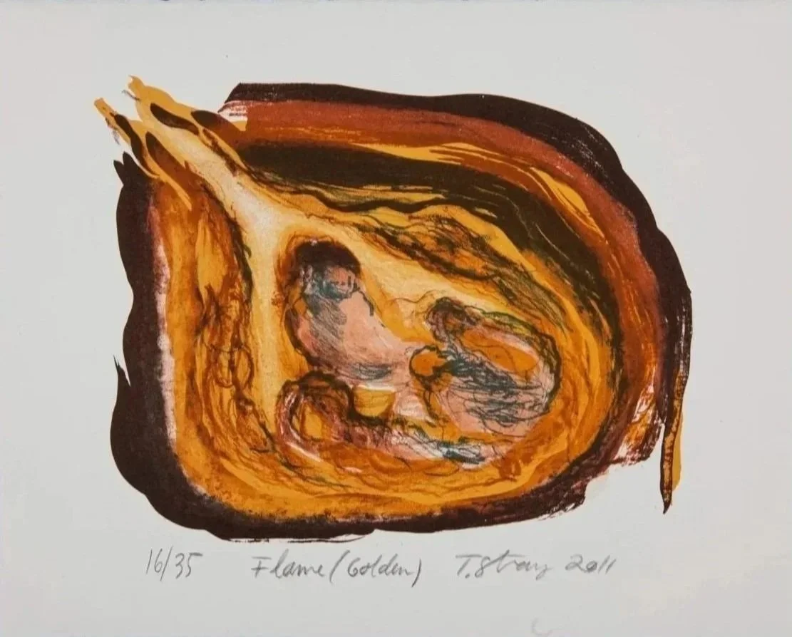 Print: Flame  (Golden) 16/35 Stone -Litography 