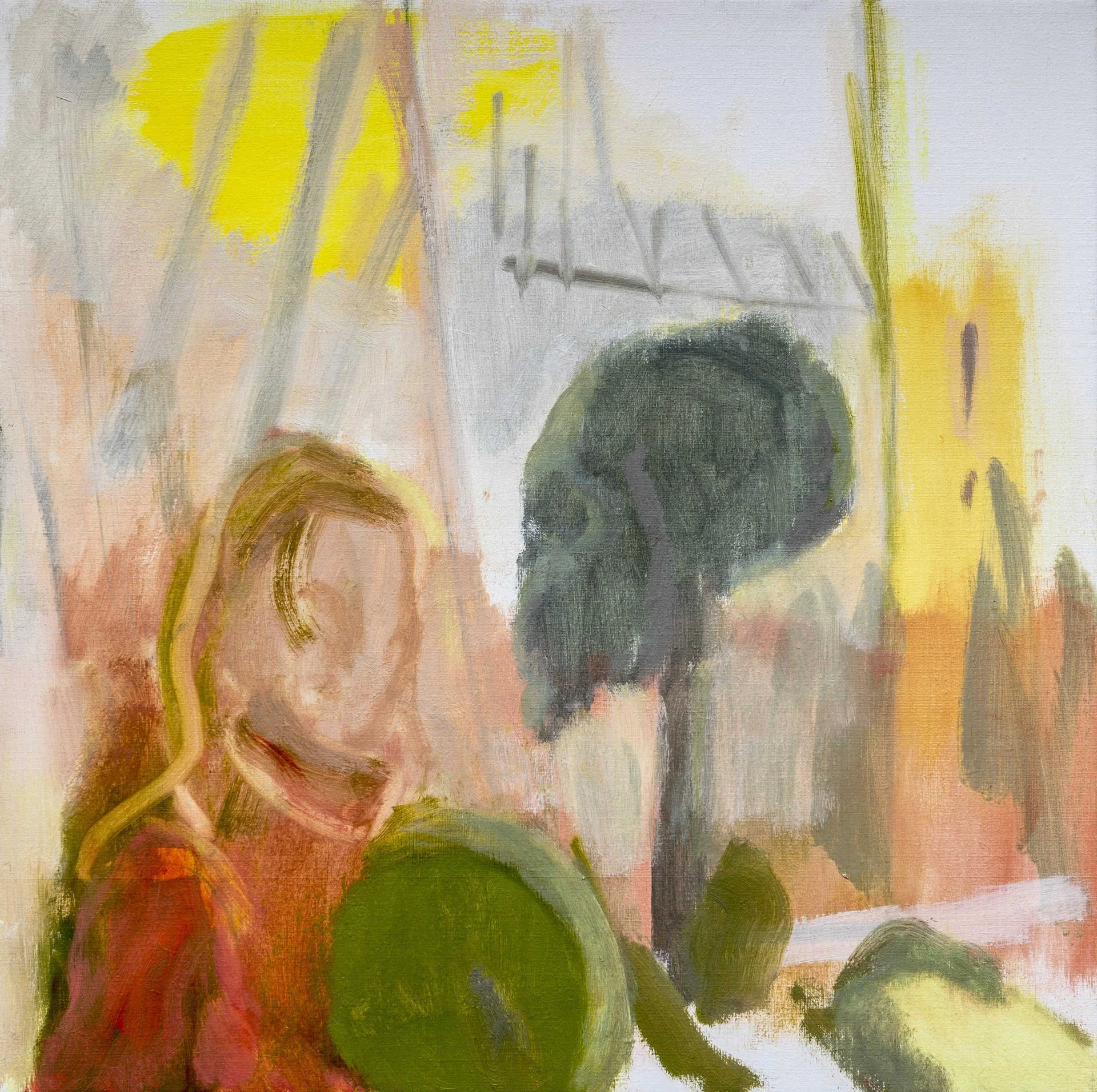 Painting: Herstories I (selfportrait series with skull)