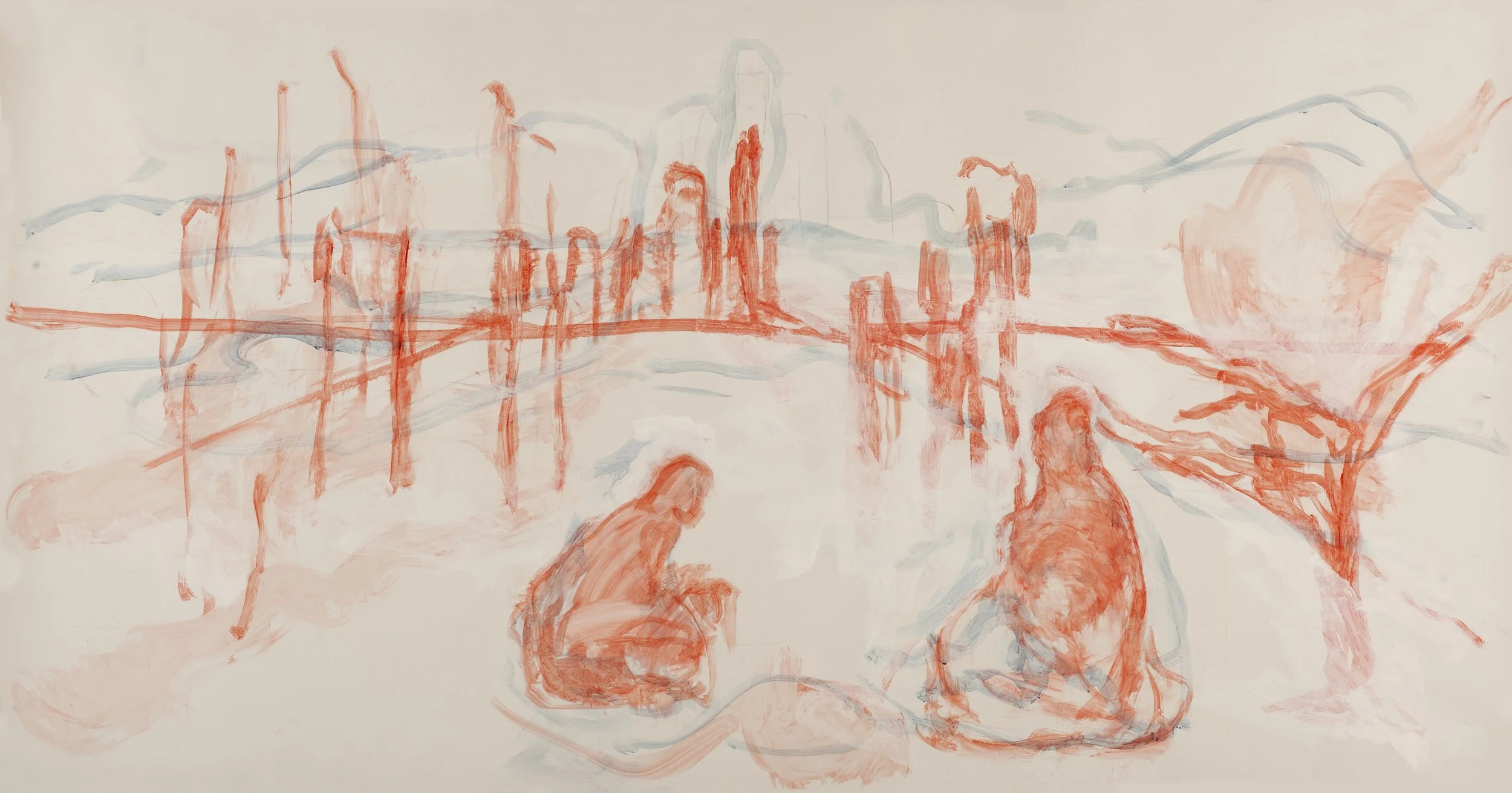 Works on Paper: Big works on paper, Cityscape and Figures