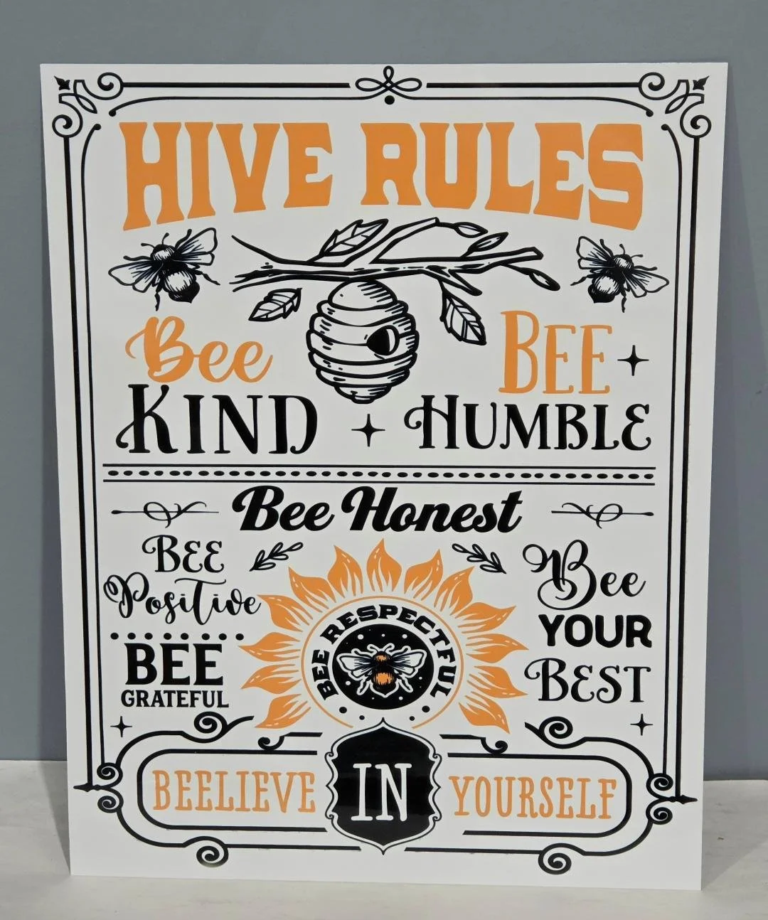 Hive Rules Tin Sign 11 x 14