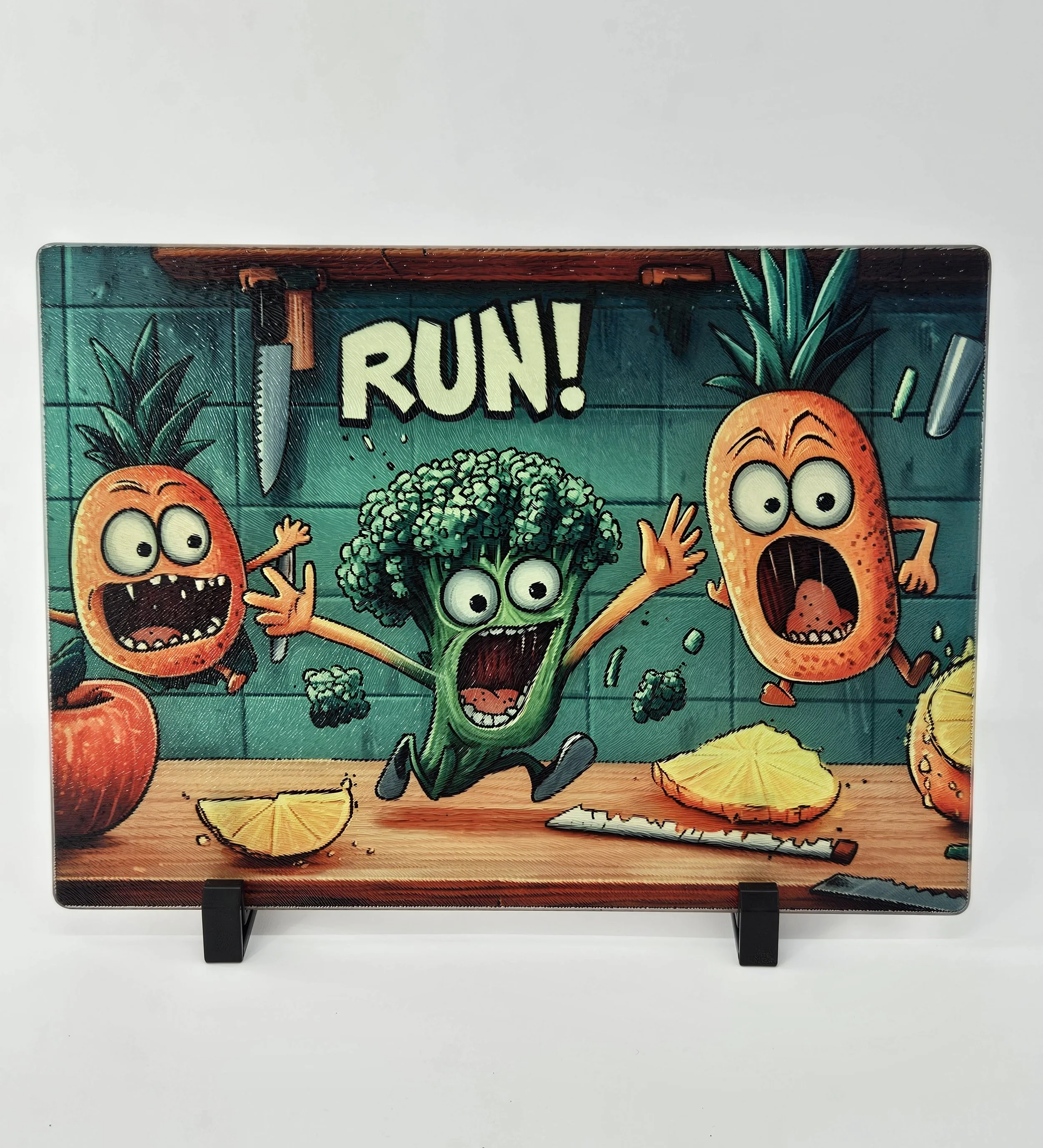 Run! Glass Cutting Board 11 x 15