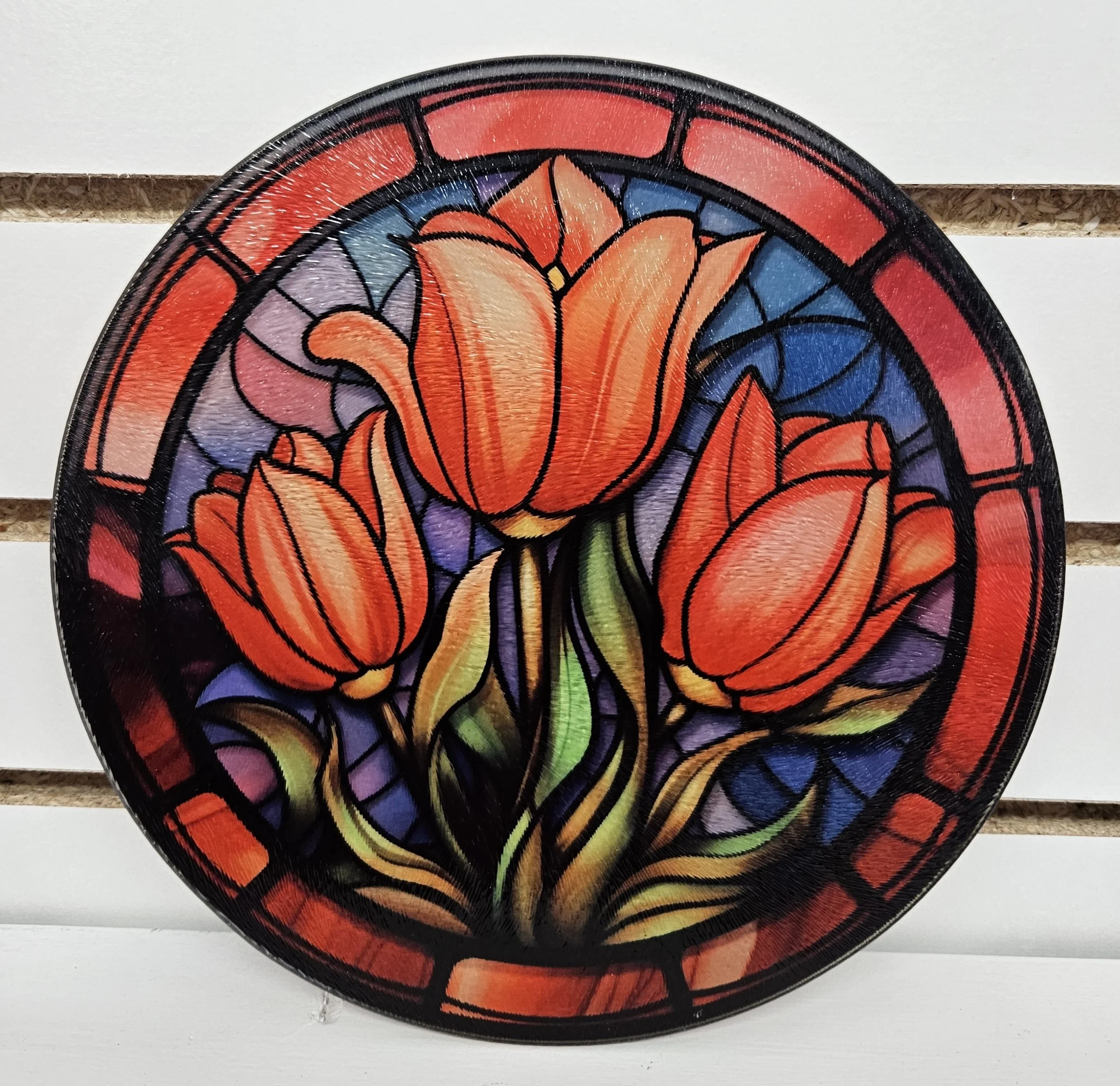 Tulips Glass Cutting Board