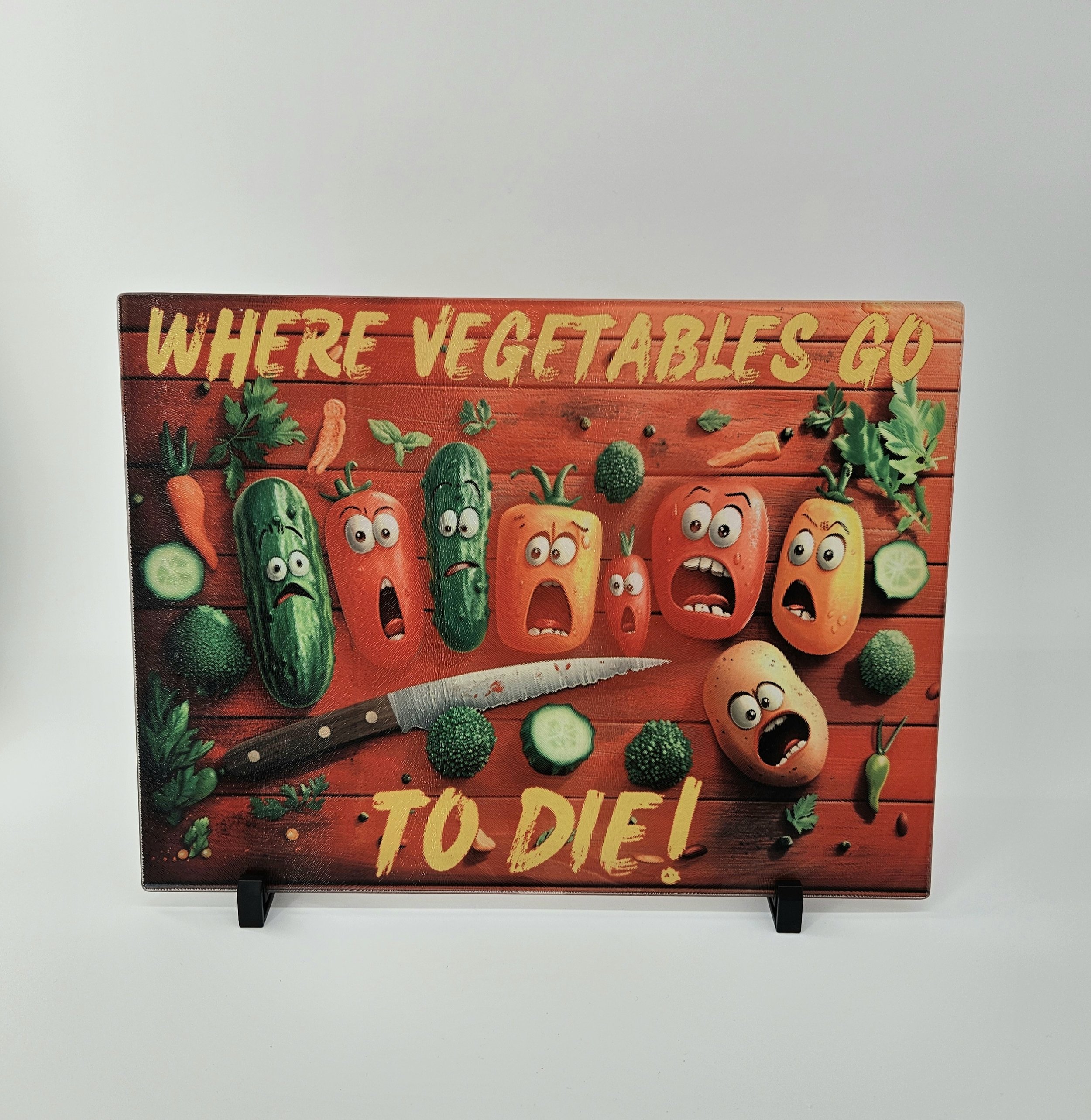 Vegetables Die Glass Cutting Board 8 x 11