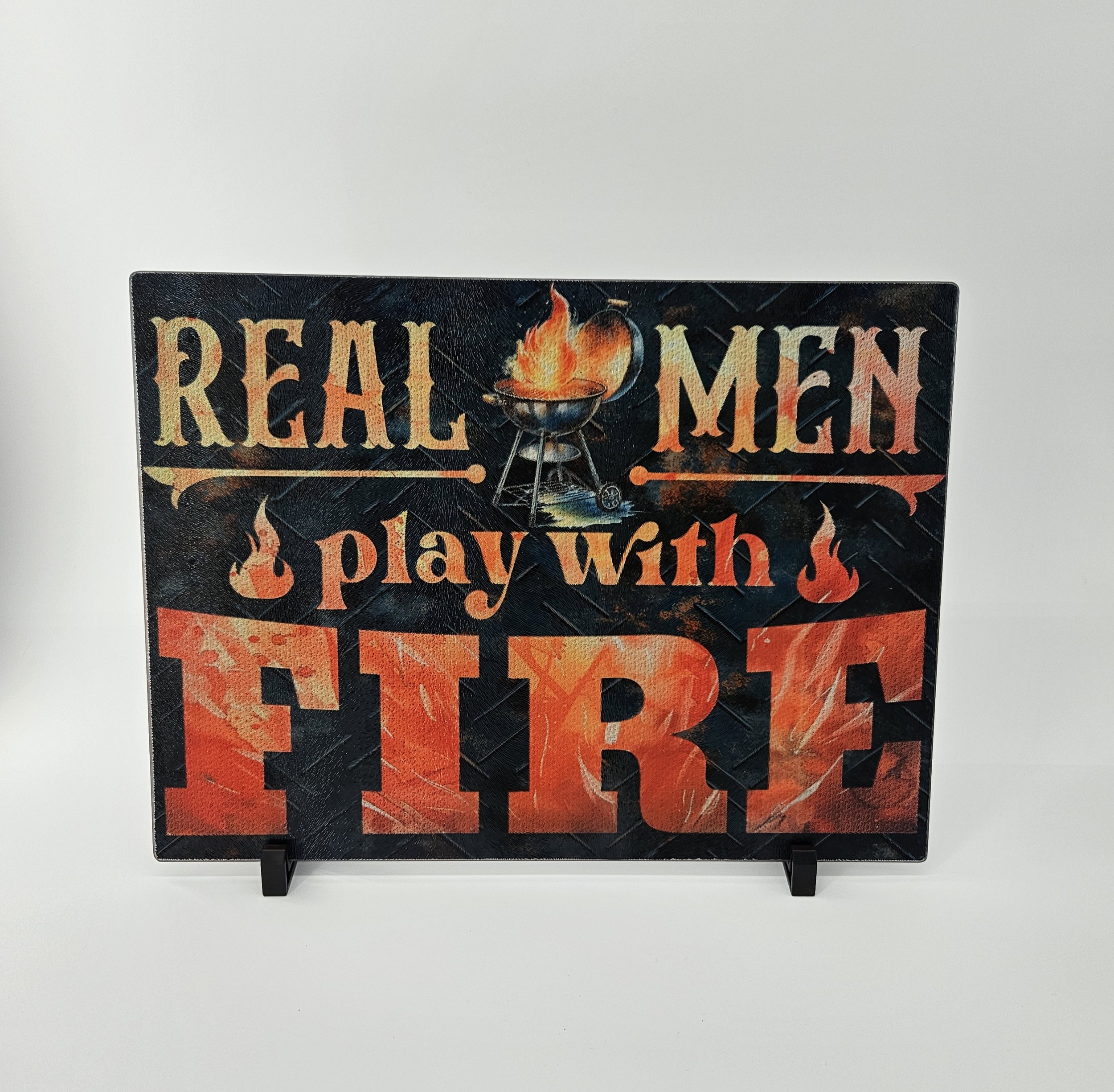 Real Men Glass Cutting Board 11 x 15