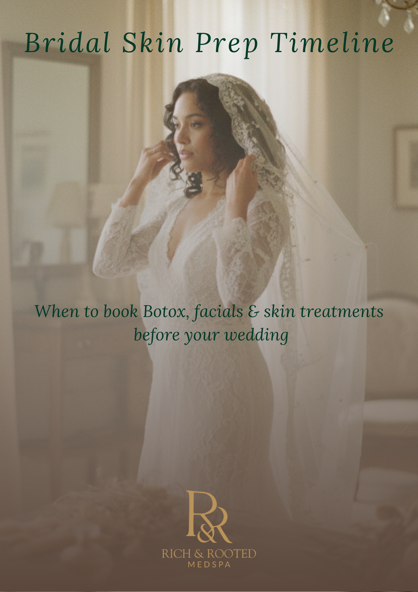 Bride glowing skin preparation timeline at Rich & Rooted Medspa in Katy, TX