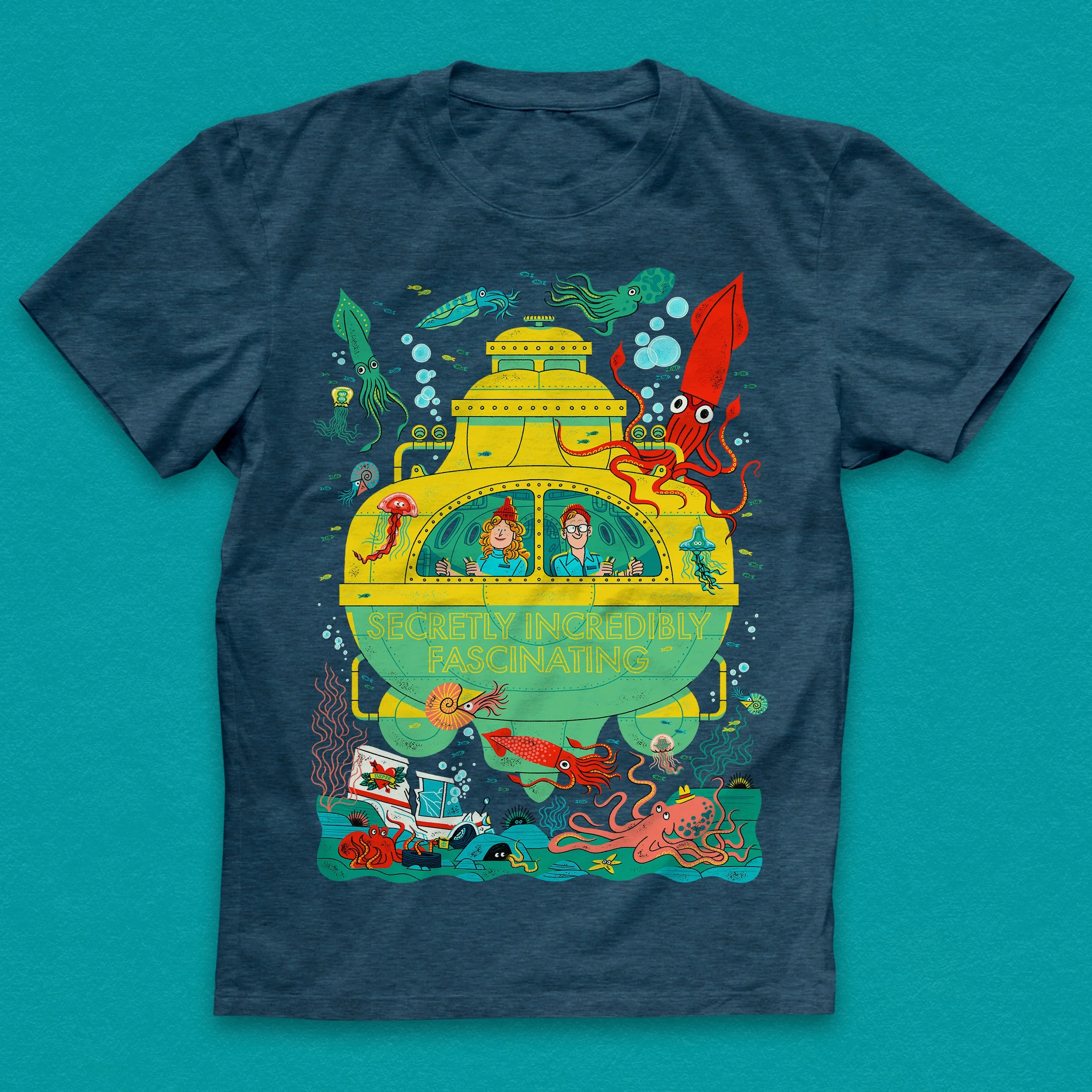 Client: SIF Podcast
Project: Illustrated t-shirt design for Secretly Incredibly Fascinating podcast