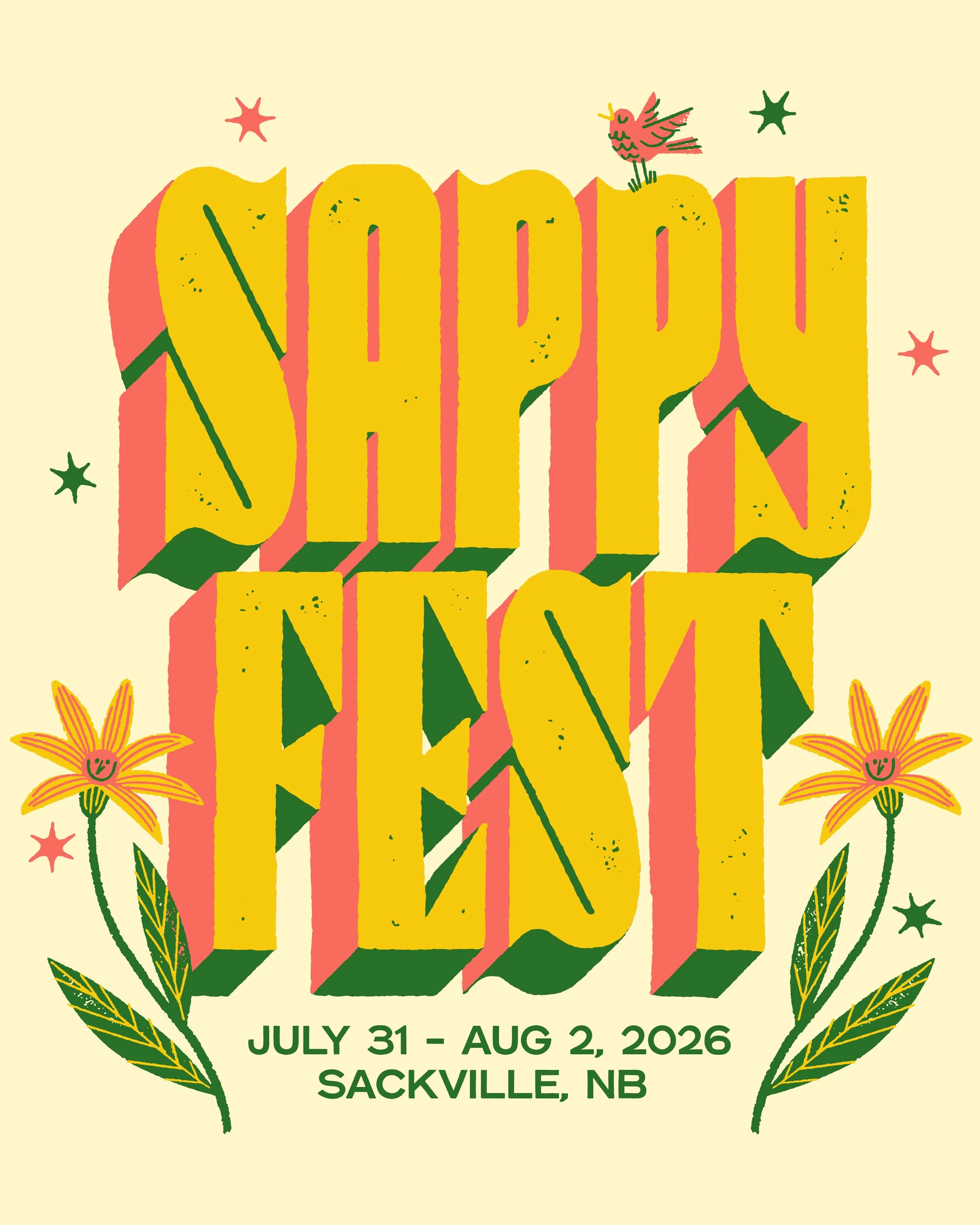 Client: Sappyfest
Project: Illustrated official Branding for Sappyfest 2026