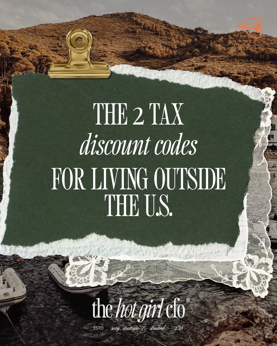 Episode 1 of: Taxes for hot girls abroad. 

Today, the two discount codes and the cage match between them 👊

ding ding 🔔

This one is heavy on the education side and y&rsquo;all know I rarely do these so talk to me nice 🫡🤌

Moving abroad is a bus