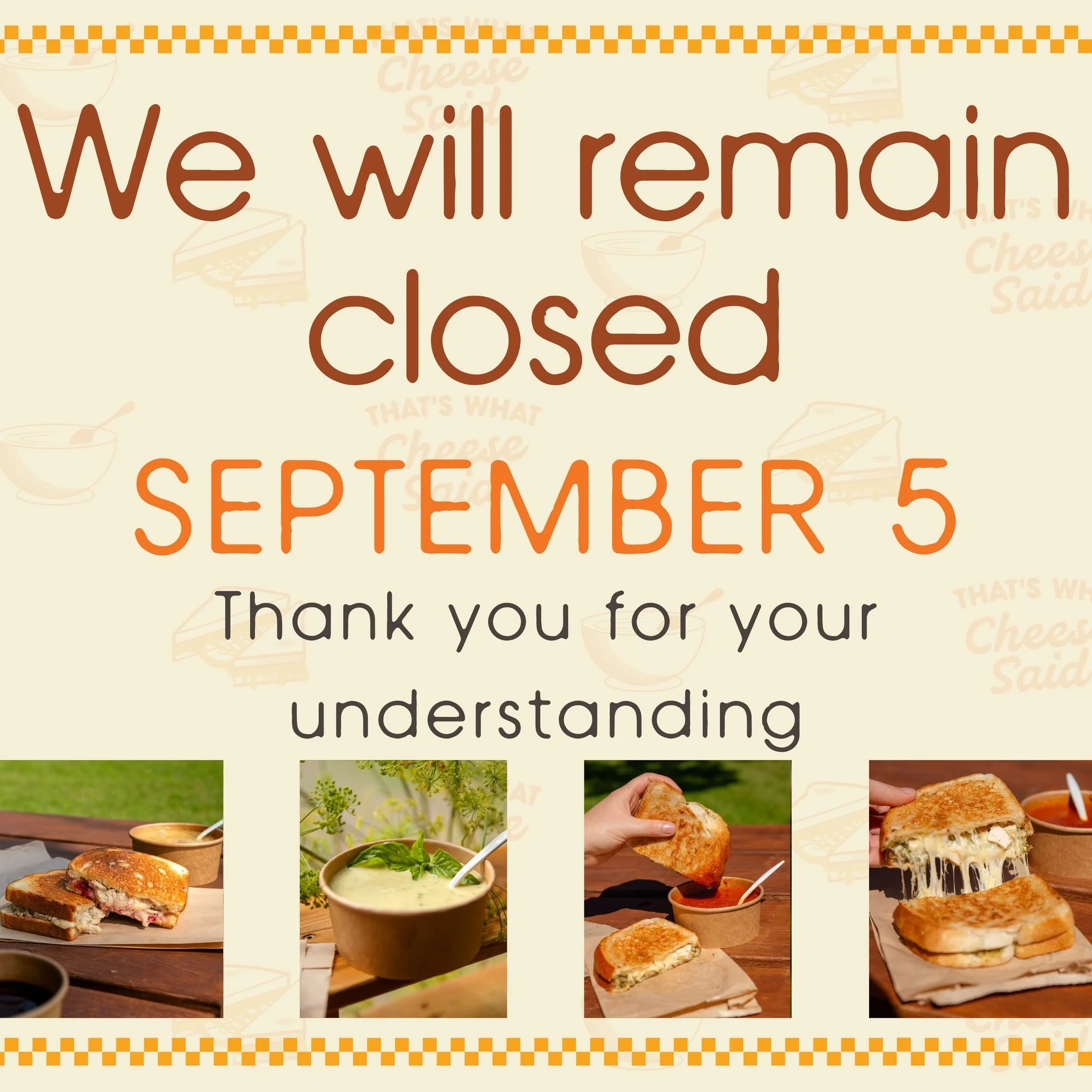 We'll be back on Saturday with our new off-season hours :). Pinky promise