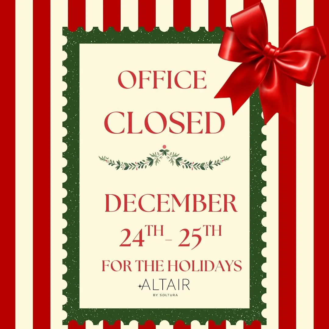 🎄Holiday Notice 🎄
Our office will be closed December 24th-25th. We will be back and ready to help on December 26th. Happy Holidays from our team to you!