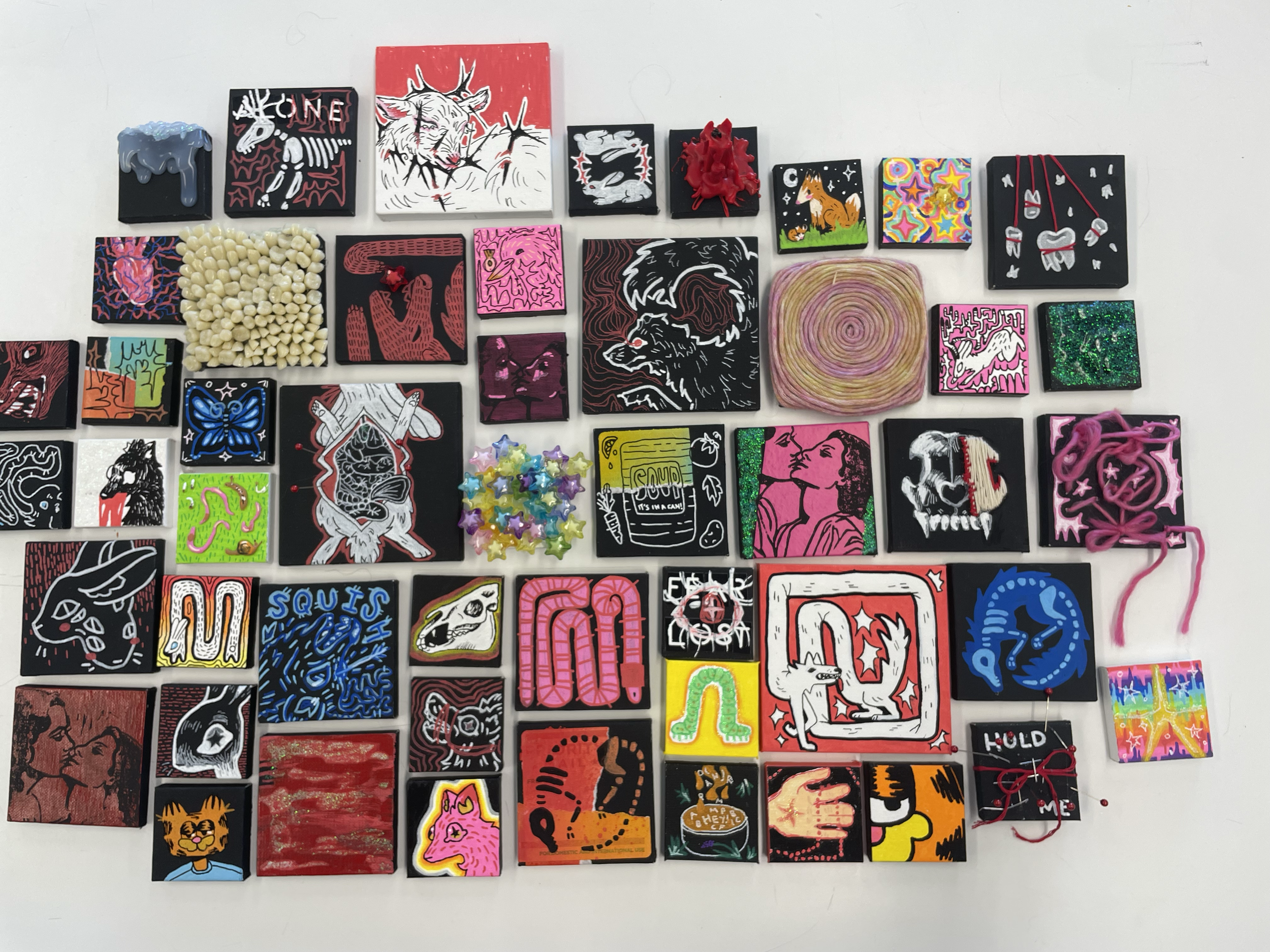 "50 Pieces" (2024), materials and sizes vary