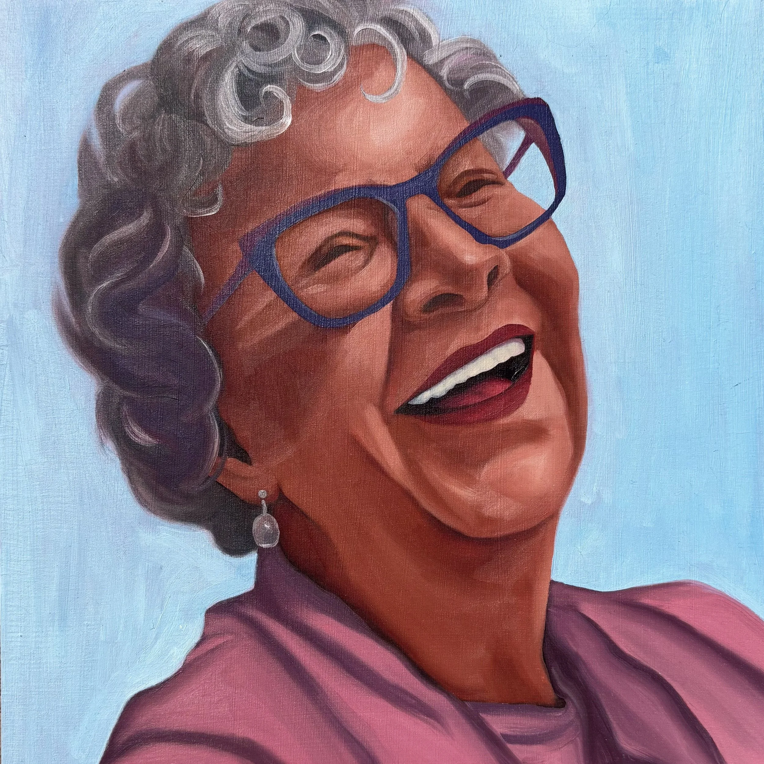 "wonder and mystery (Dr. Pedersen)" (2025), oil paint on wood panel, 10x10"