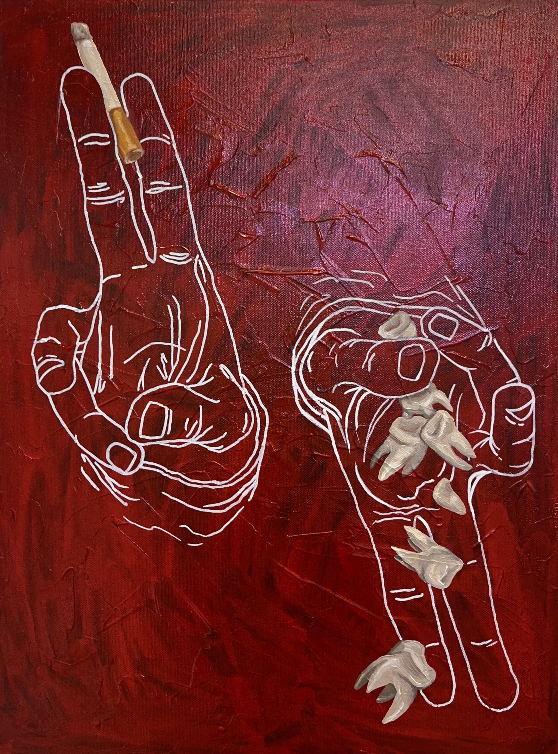 "As Above, So Below" (2023), acrylic and oil on canvas, 18x24"