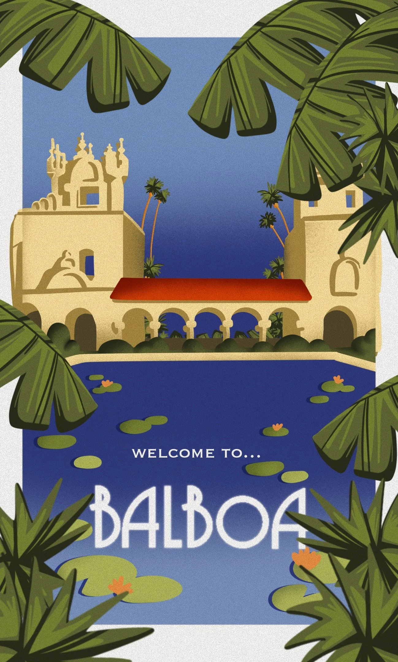 "Welcome to Balboa," travel poster mockup (2023)