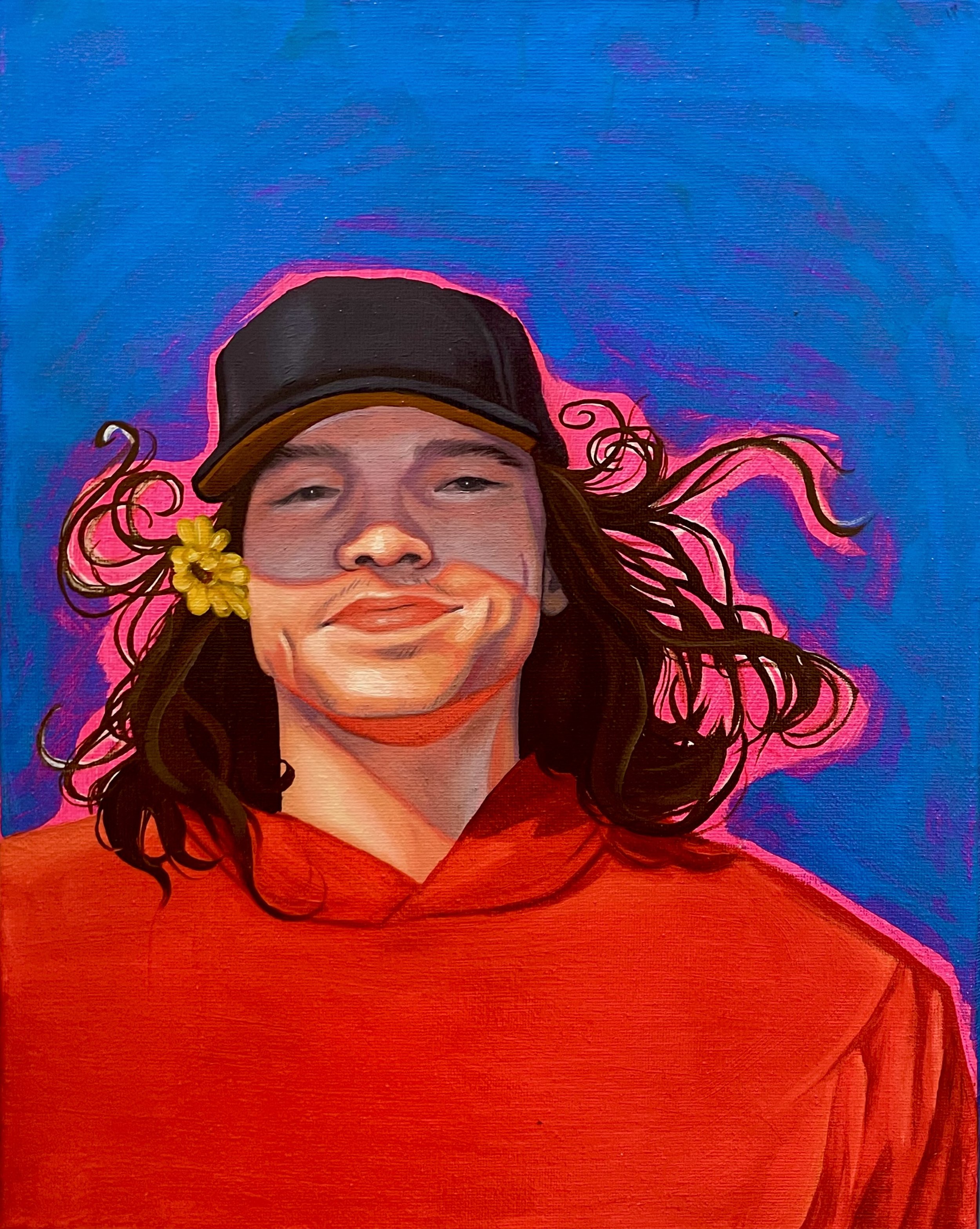 "Shaggy" (2024), oil and acrylic on canvas, 8.5x11"