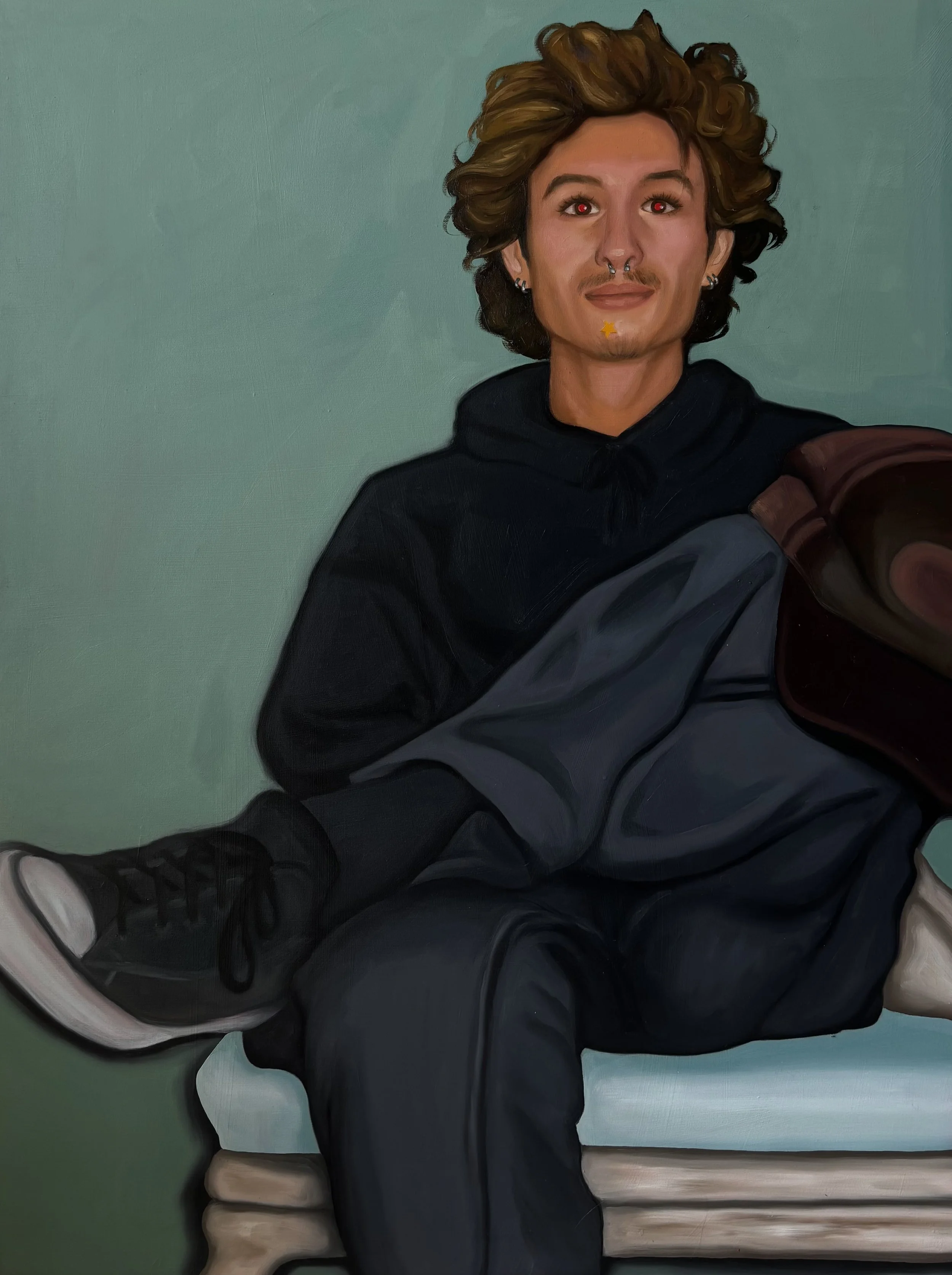 "Wednesday Night" (2026), oil on wood panel, 18x24"