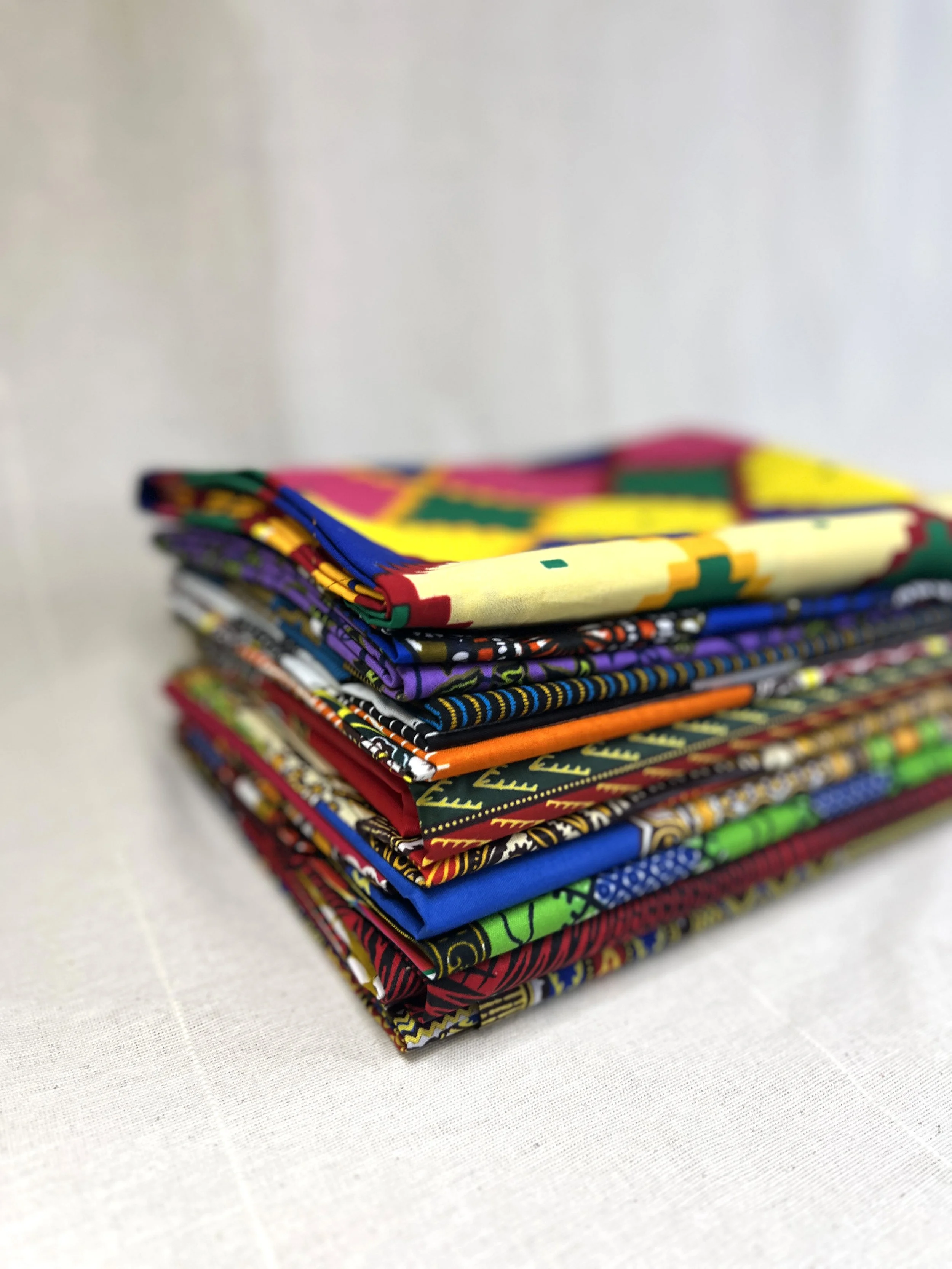 African Wax Block Printed Cotton - Half & 1 Meter Pieces - Mixed Bundle