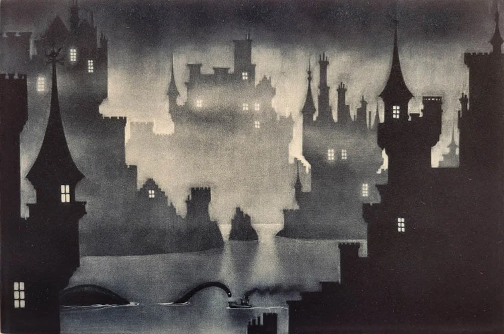 Une vue du Loch Ness, or A View of Loch Ness, a mezzotint by Pierre Vaquez