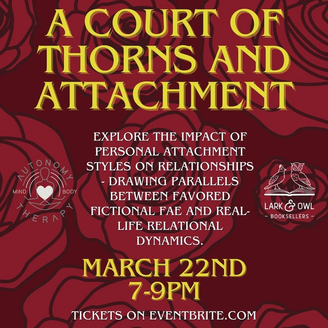 ACOTAR fans, this is for you 📣

On March 22nd I&rsquo;ll be leading a lil event called &ldquo;A Court of Thorns and Attachment&rdquo; at @larkandowlbooksellers where we&rsquo;ll combine two of my favorite things: You&rsquo;ll learn about attachment 