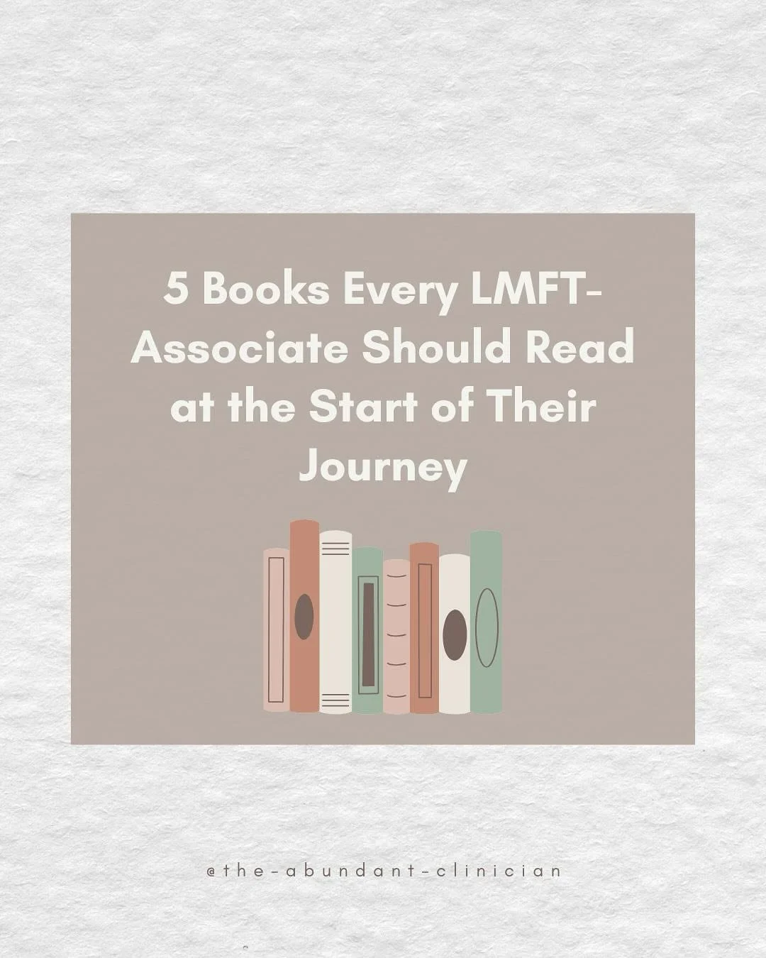 Grad school gives us a lot, but it doesn&rsquo;t give us everything!

Books have been one of the most valuable (and honestly, healing) tools in my post-grad growth as a therapist. The good ones stick with you - shaping your language, expanding your l