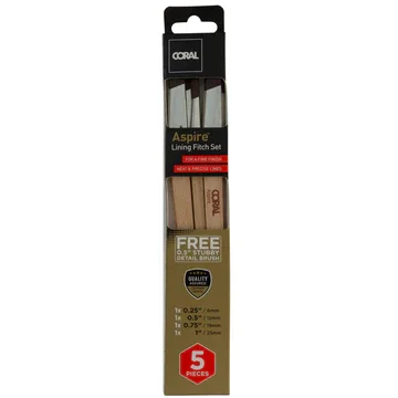 Coral Aspire Slant Lining Fitch Paint Brush Set 5 Piece