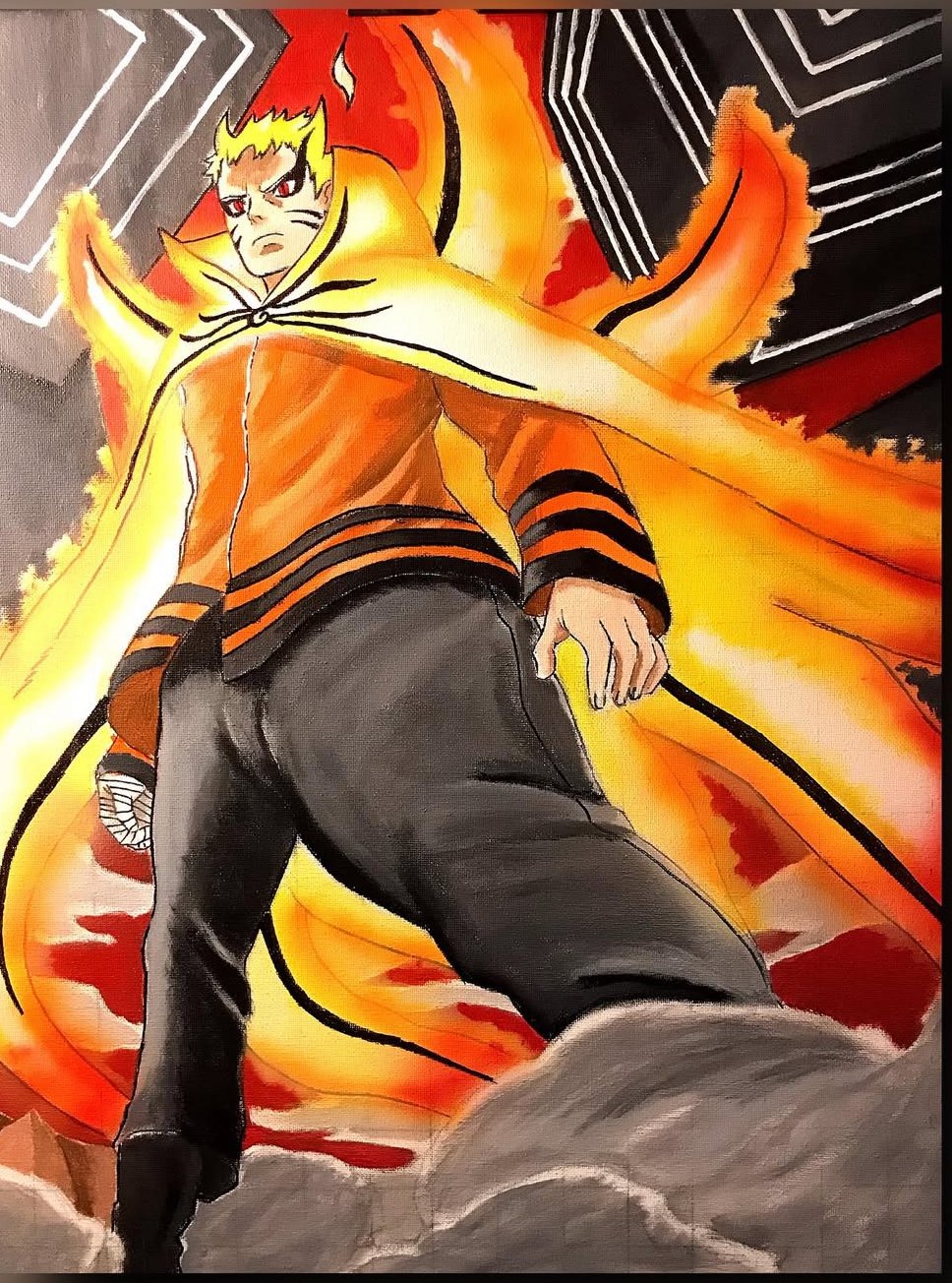 Naruto Uzumaki “Bayron Mode” “16x20” Acryic Painting