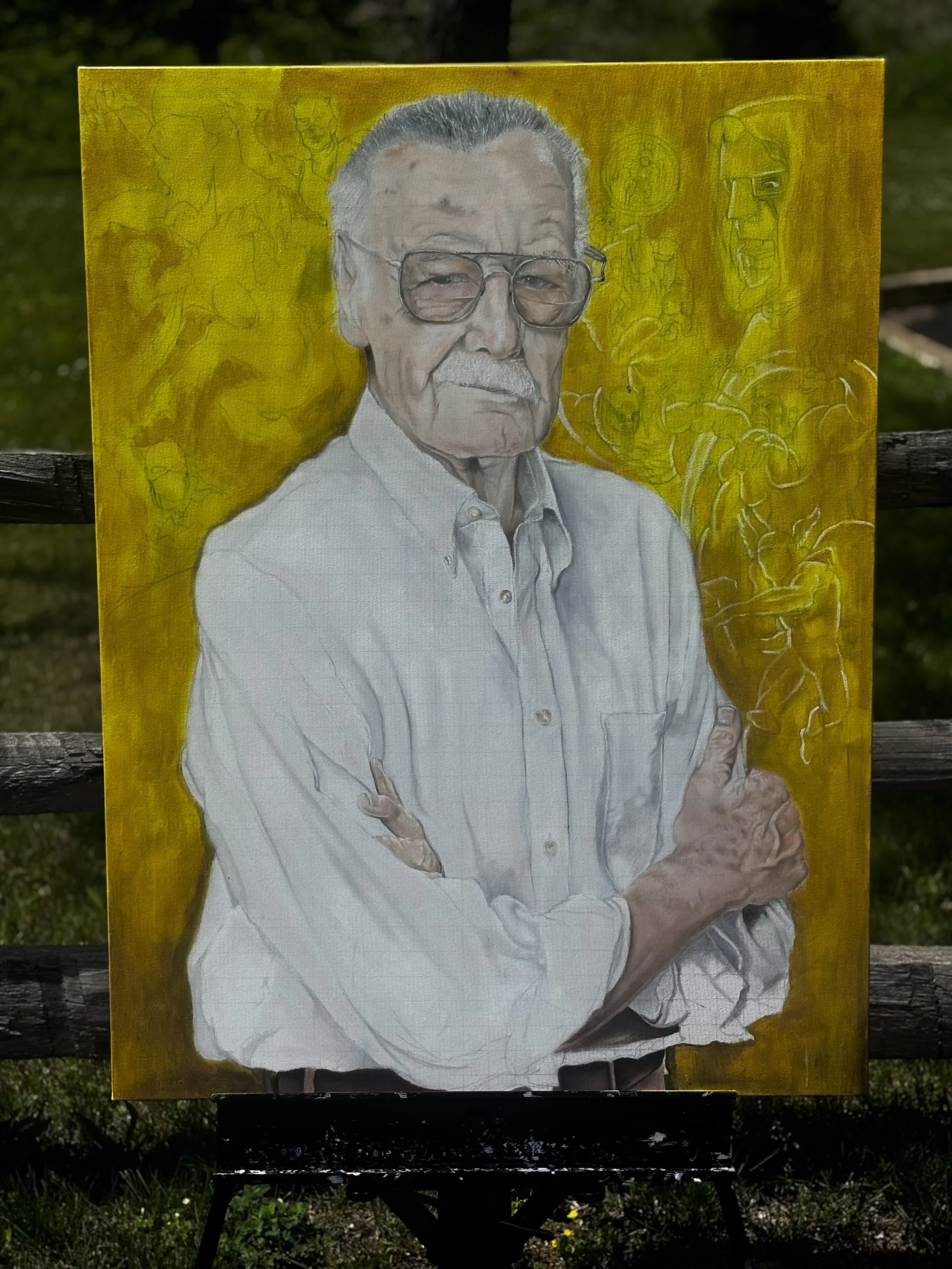 Stan Lee ~ Gold “30x40” Premium Oil Painting