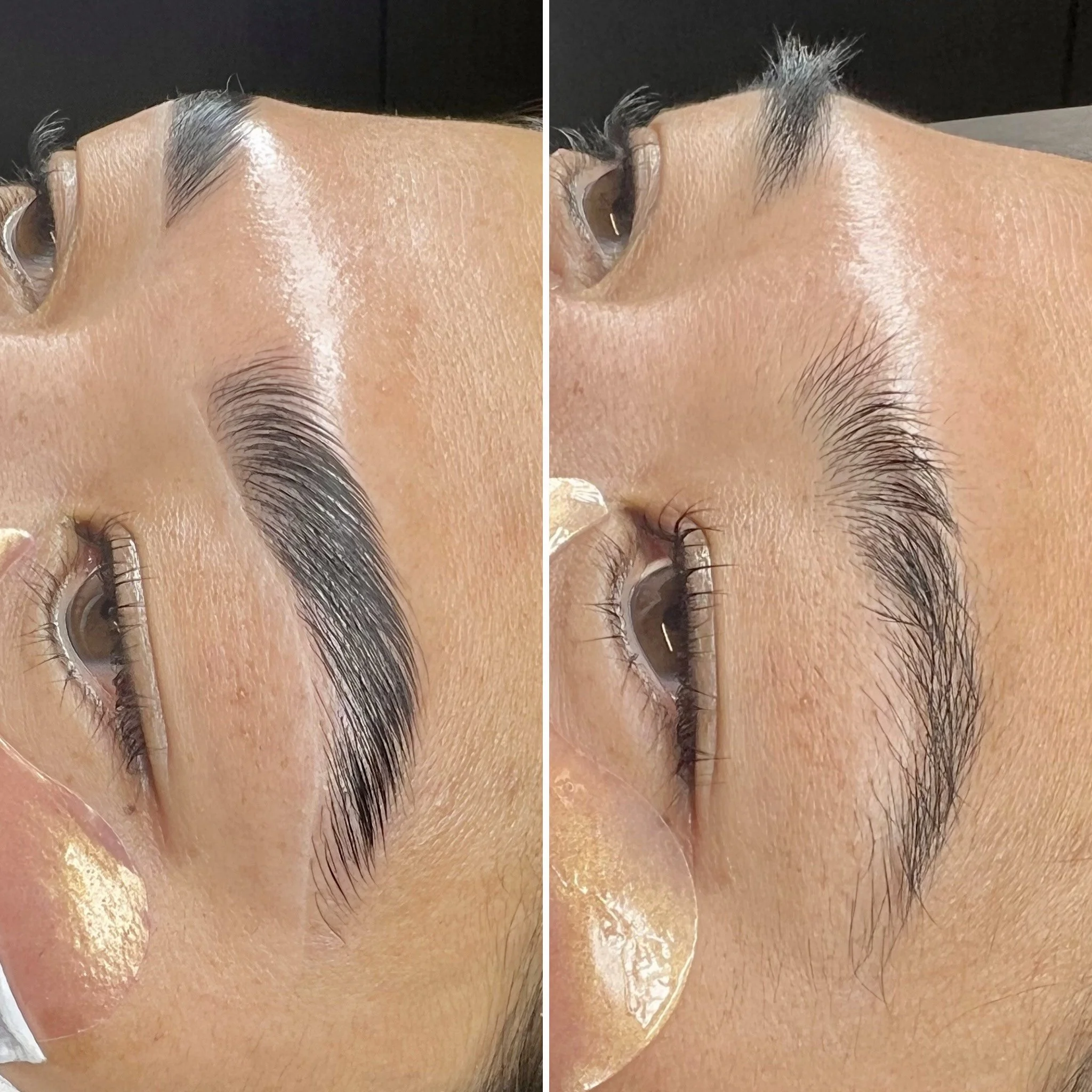 brow waxing before and after