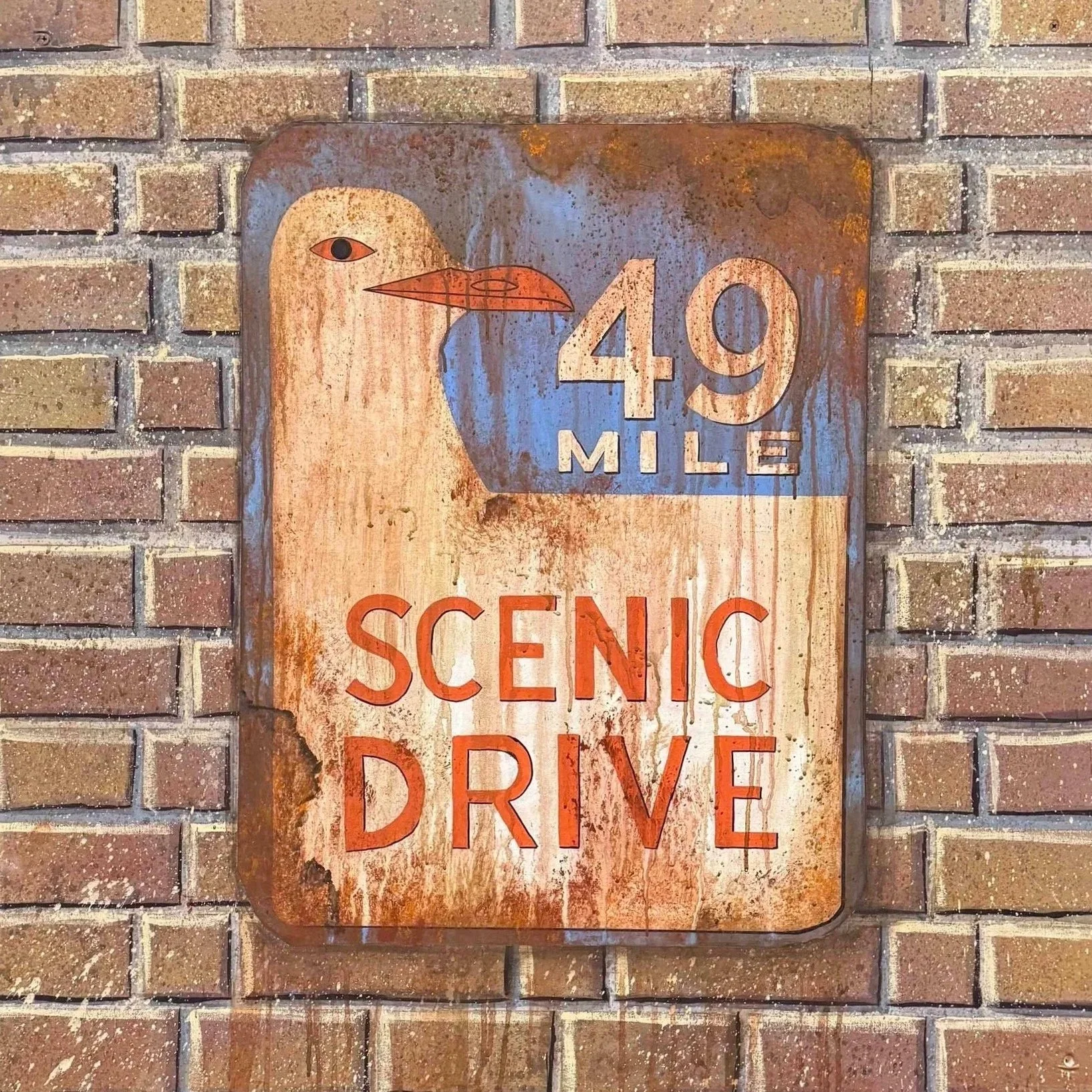 Brick Texture and Rusty Sign - Scenic Painting Class