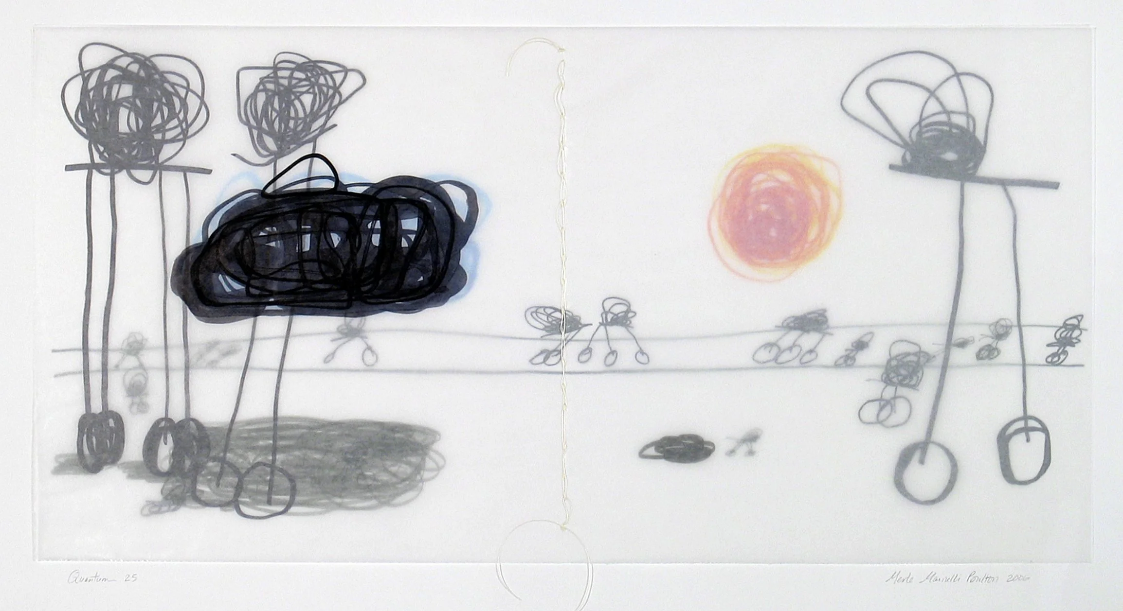 'Quantum XXV'  28" x 16", marker on glassine paper (private collection)