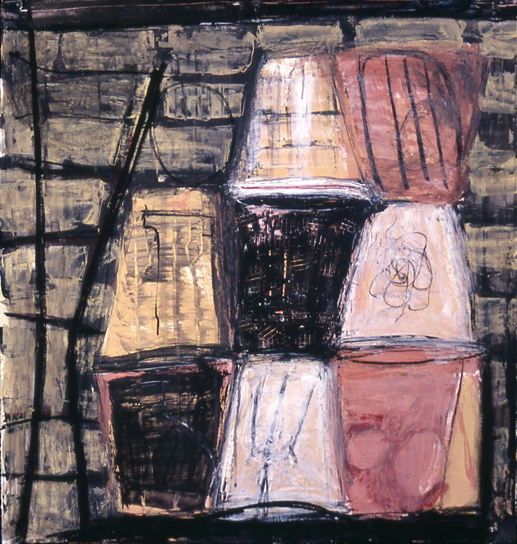 'Stockpile', 20" x 20", mixed media on paper