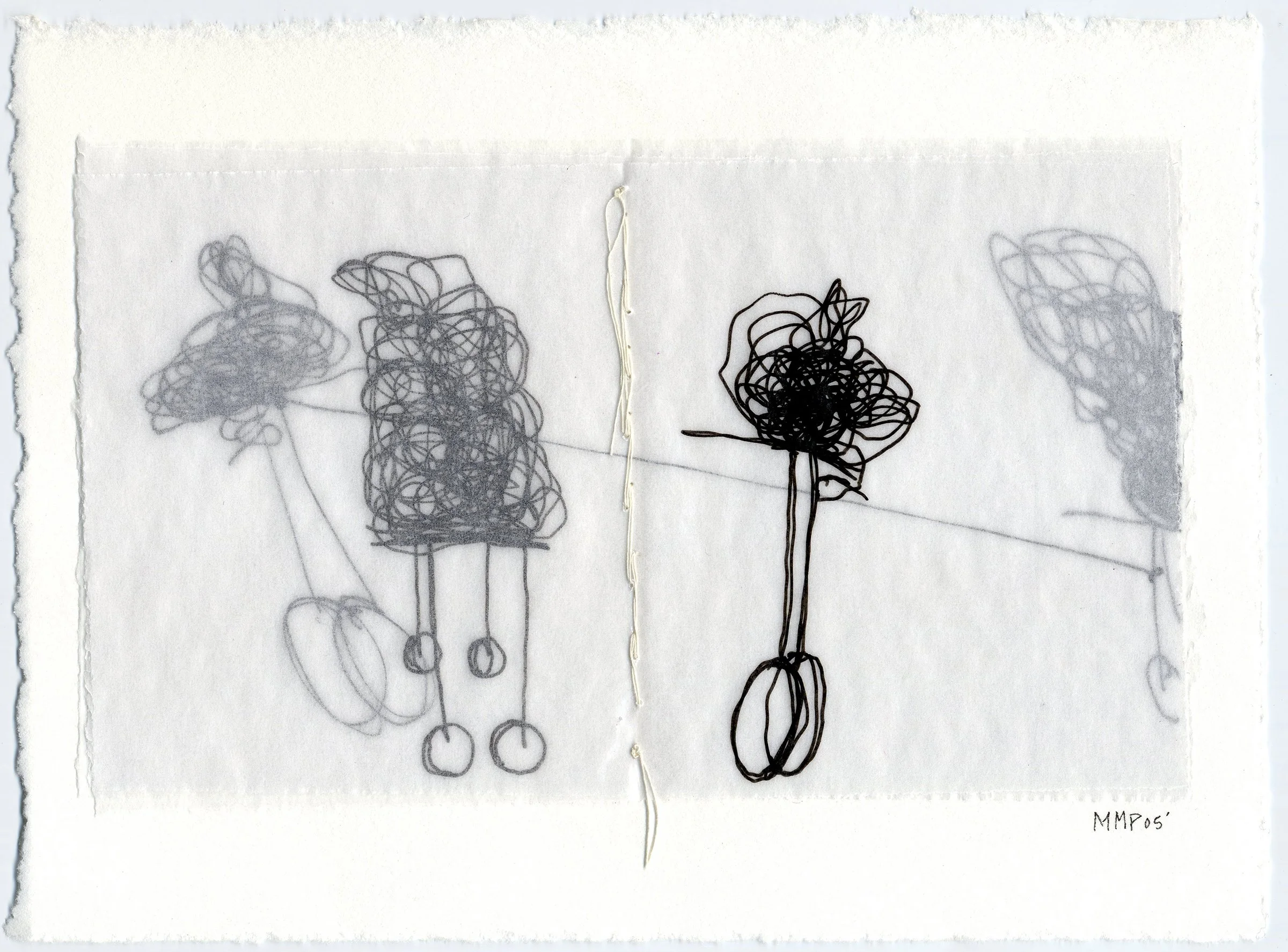 'Quantum XII'  7" x 5", marker on glassine paper (private collection)