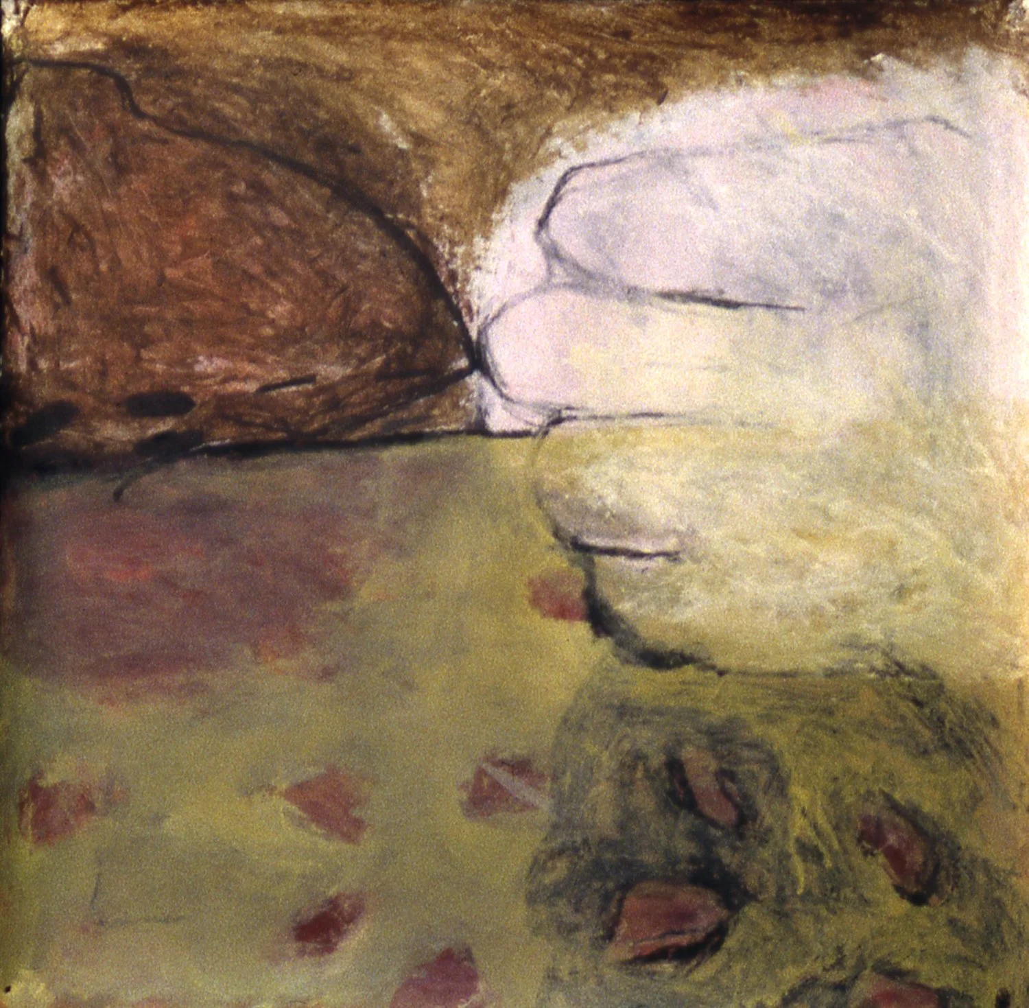 'Chance Meeting', 20" x 20", mixed media on paper