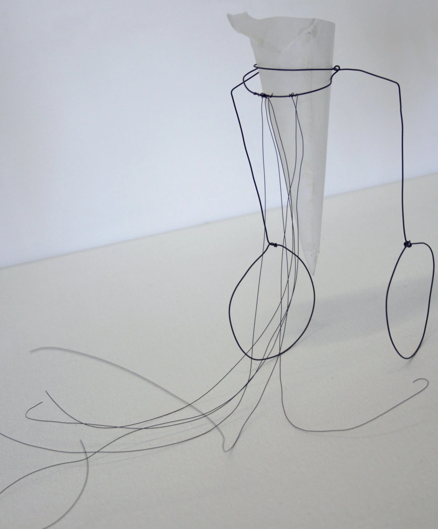 'Amphorae, 10" x 10" x 8", wire + glassine paper