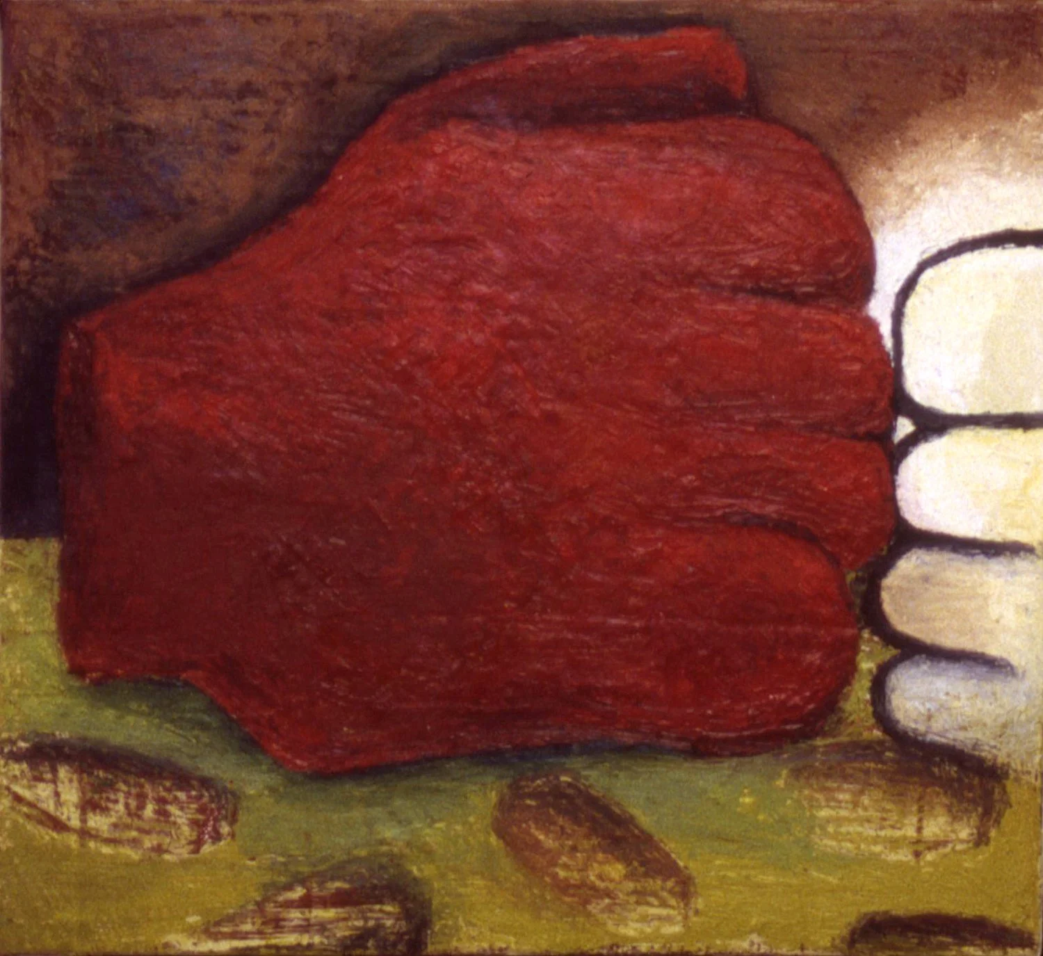 'Flashback', 12" x 11", encaustic + oil on canvas , 1997 