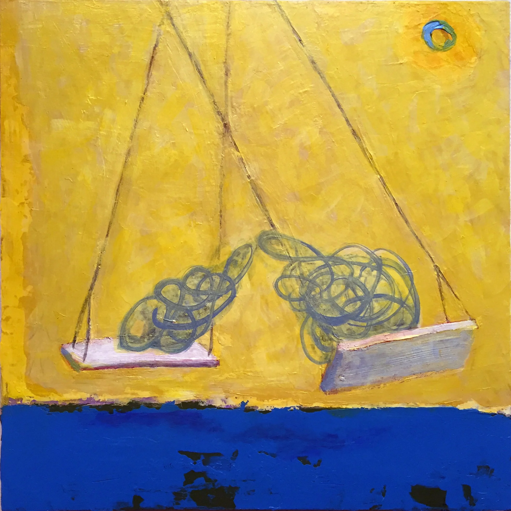 '03 Childhood', 10"x10", acrylic on wood panel