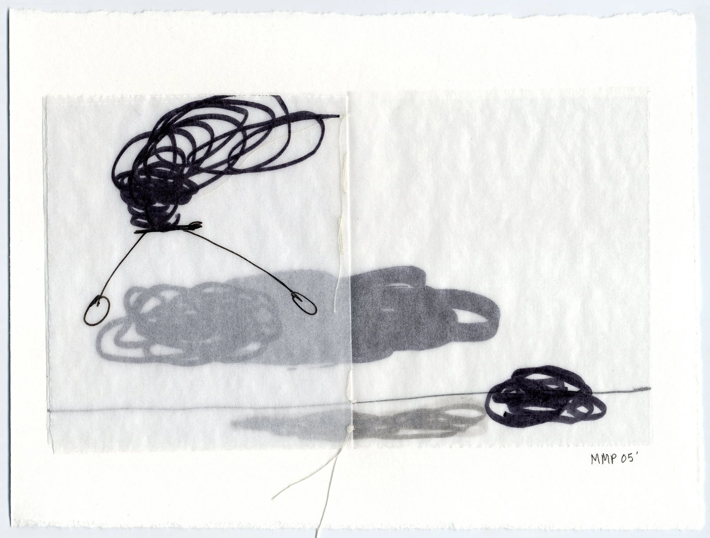 'Quantum II'   7" x 5", marker on glassine paper