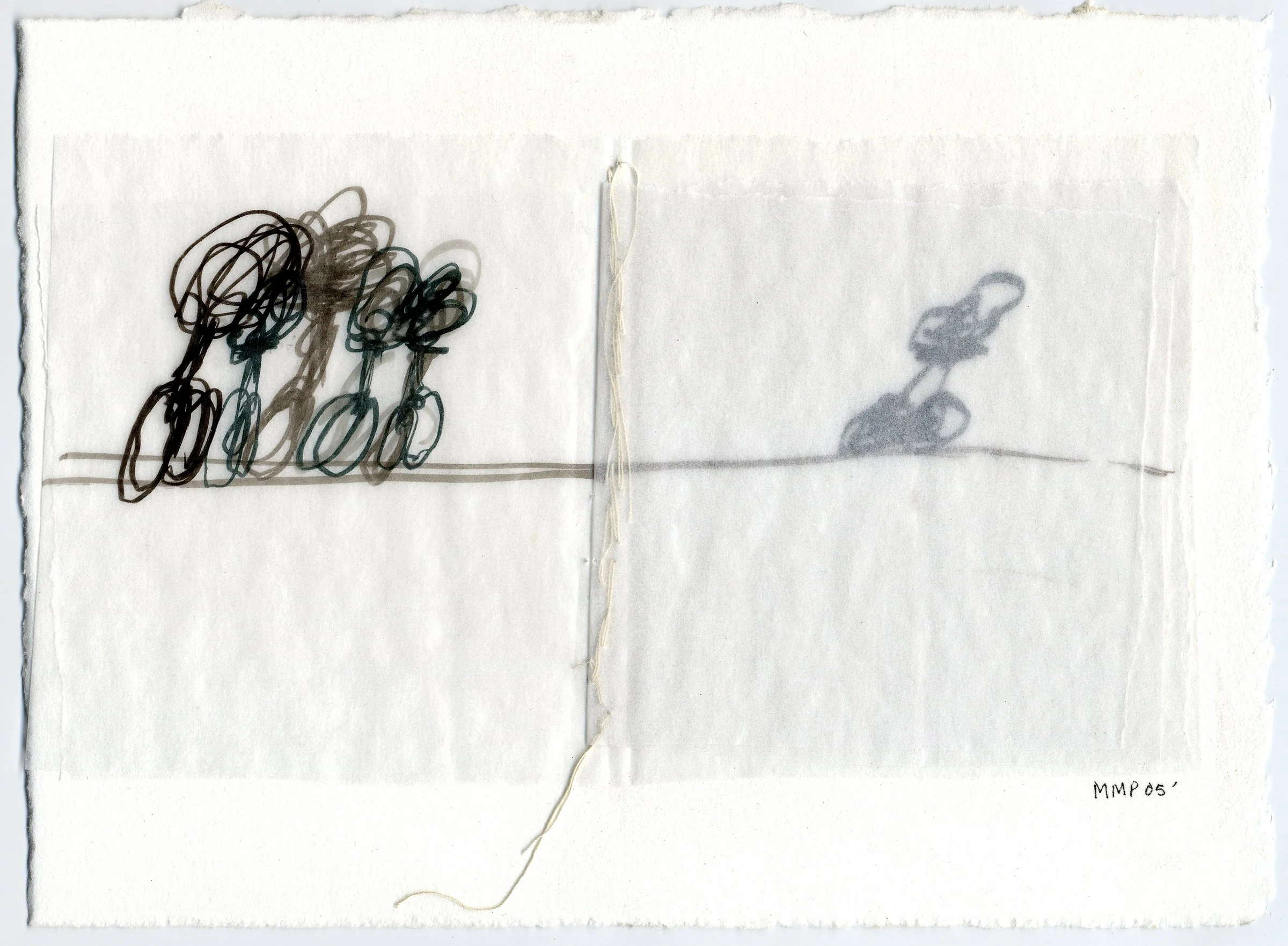 'Quantum XIV'  7" x 5", marker on glassine paper