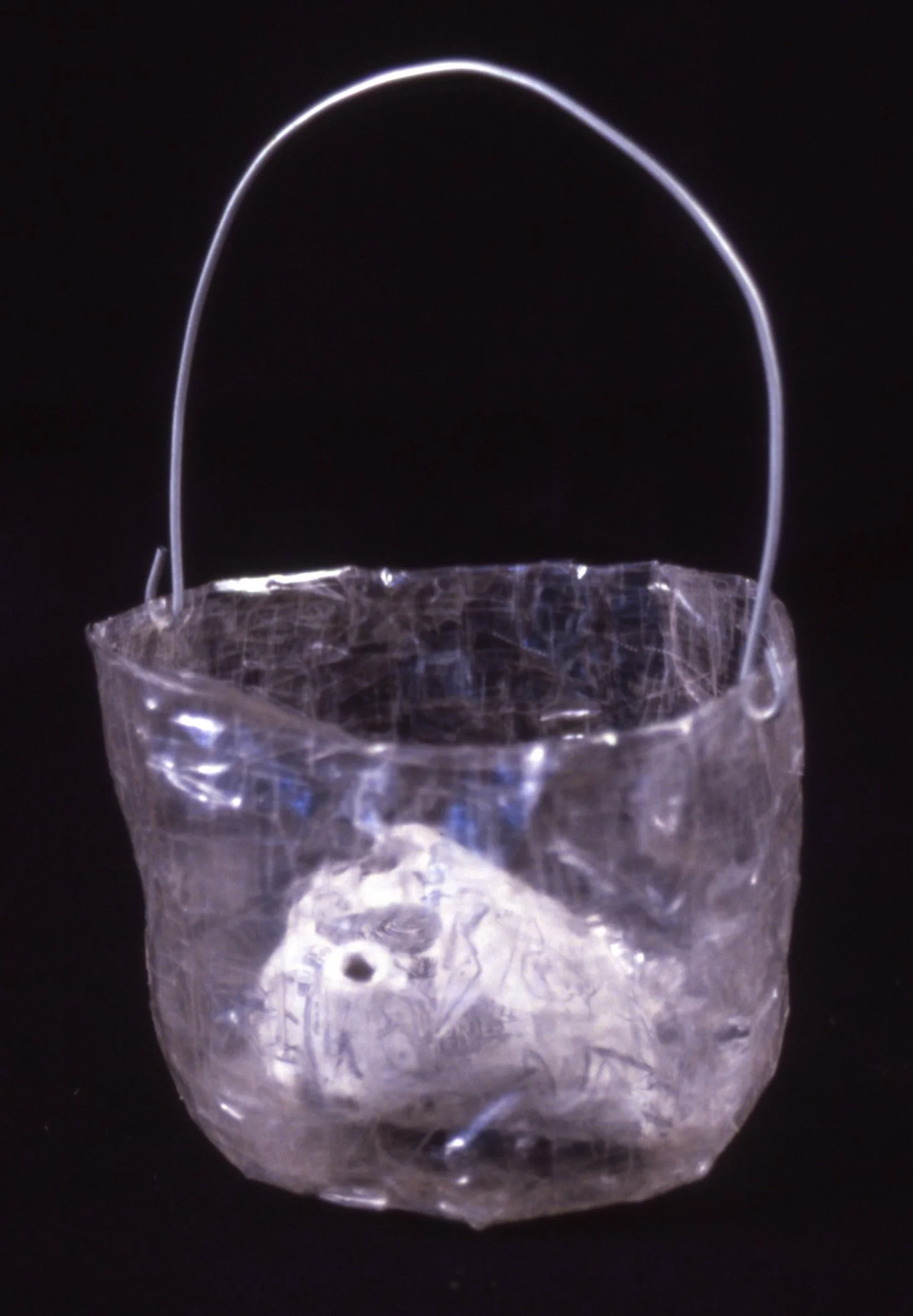 'Pail', porcelain heart, scotch tape pail, wire, 10" x 14" x 10"