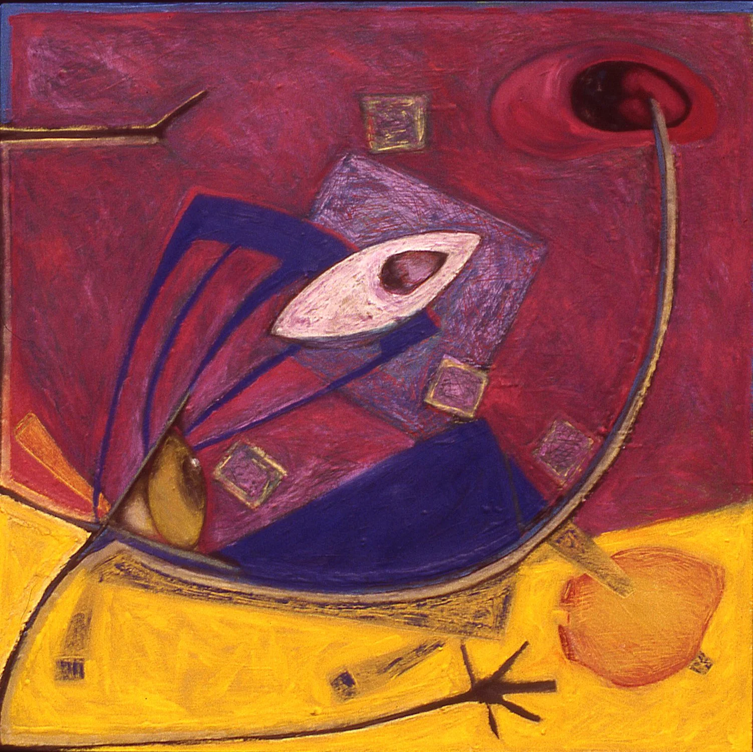 'Sink Or Skin', 36" x 36", encaustic on canvas, 1992