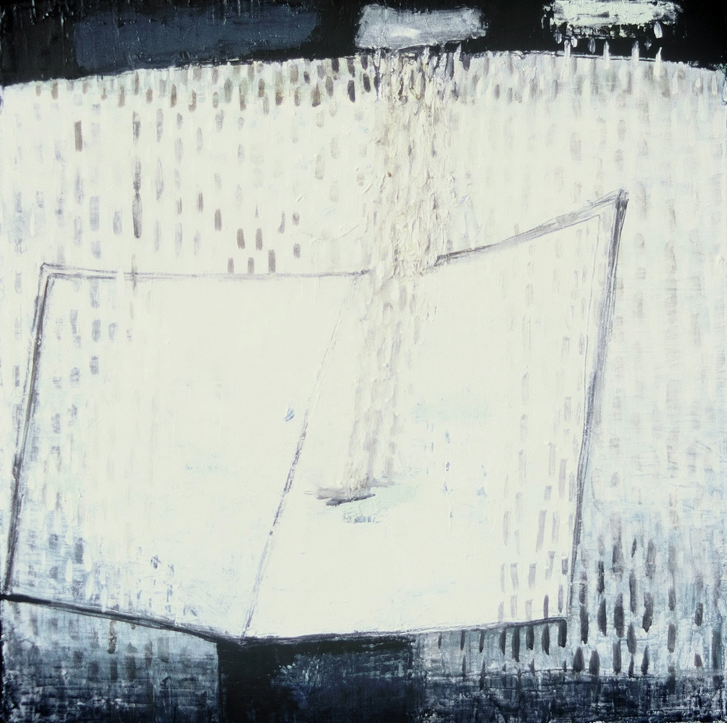 'Composition for Rain, 24" x 24", oil + wax on canvas, 2001 (private collection)
