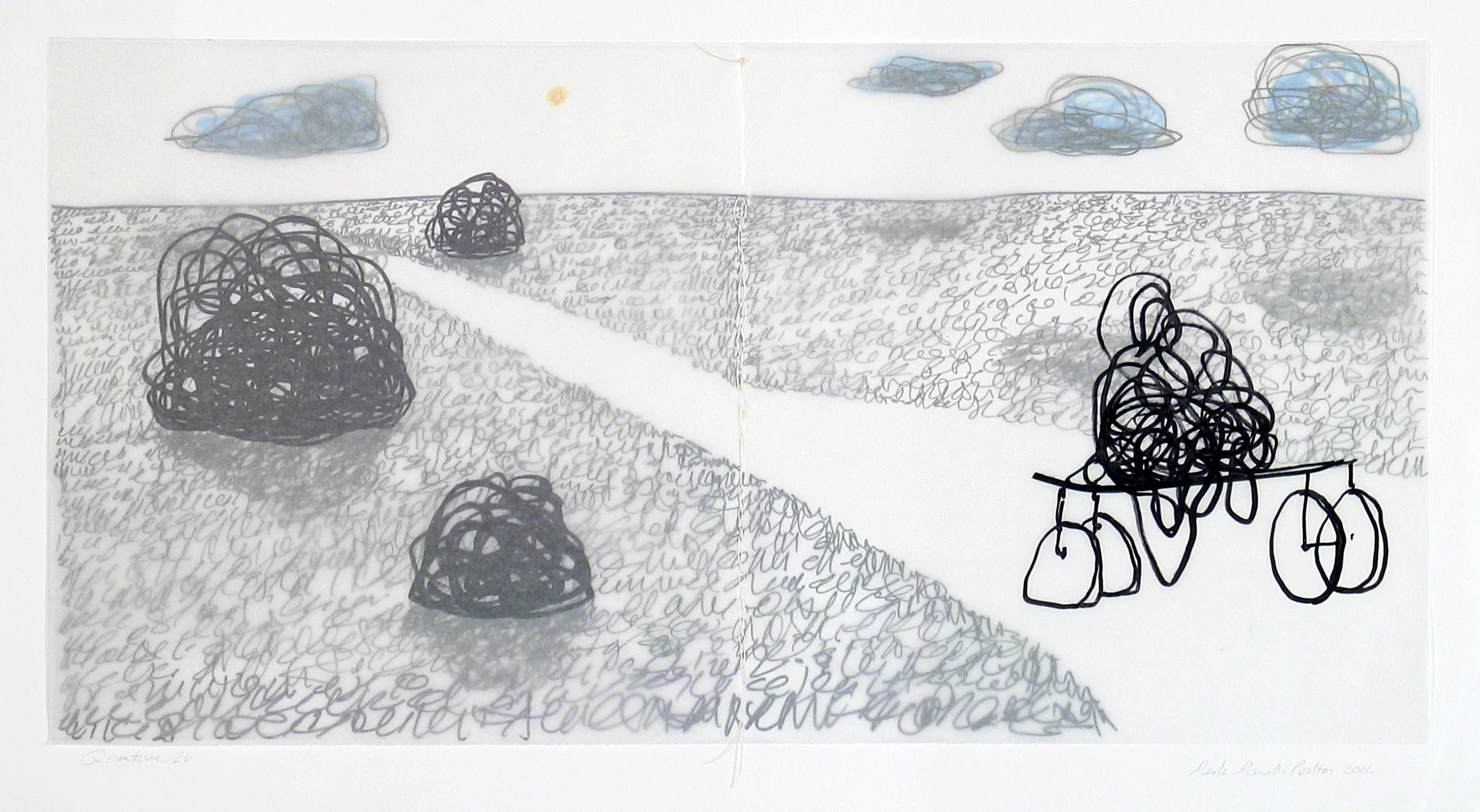 'Quantum XXVI'  28" x 16", marker on glassine paper (private collection)