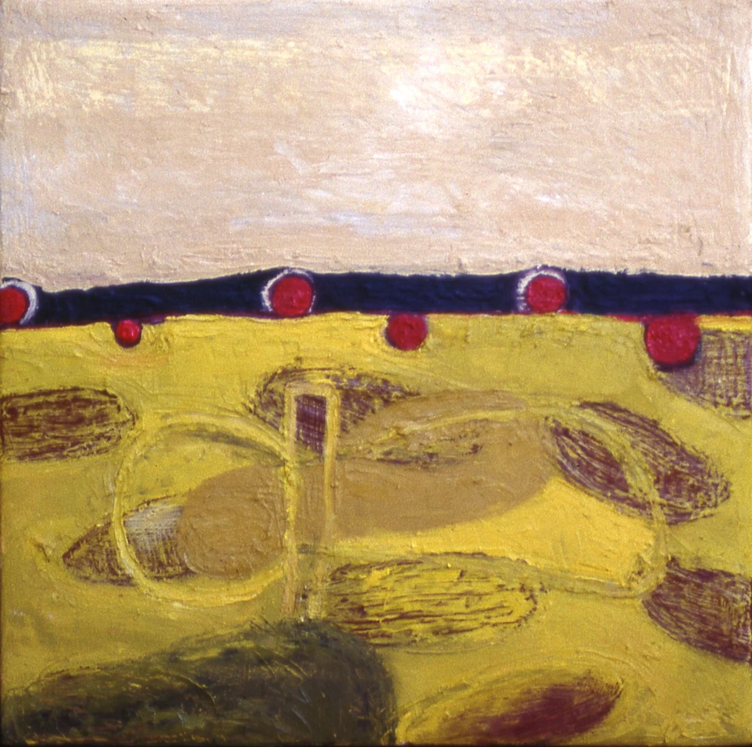 'Finiteness, 14" x 14", encaustic + oil on canvas ,1998 (private collection)