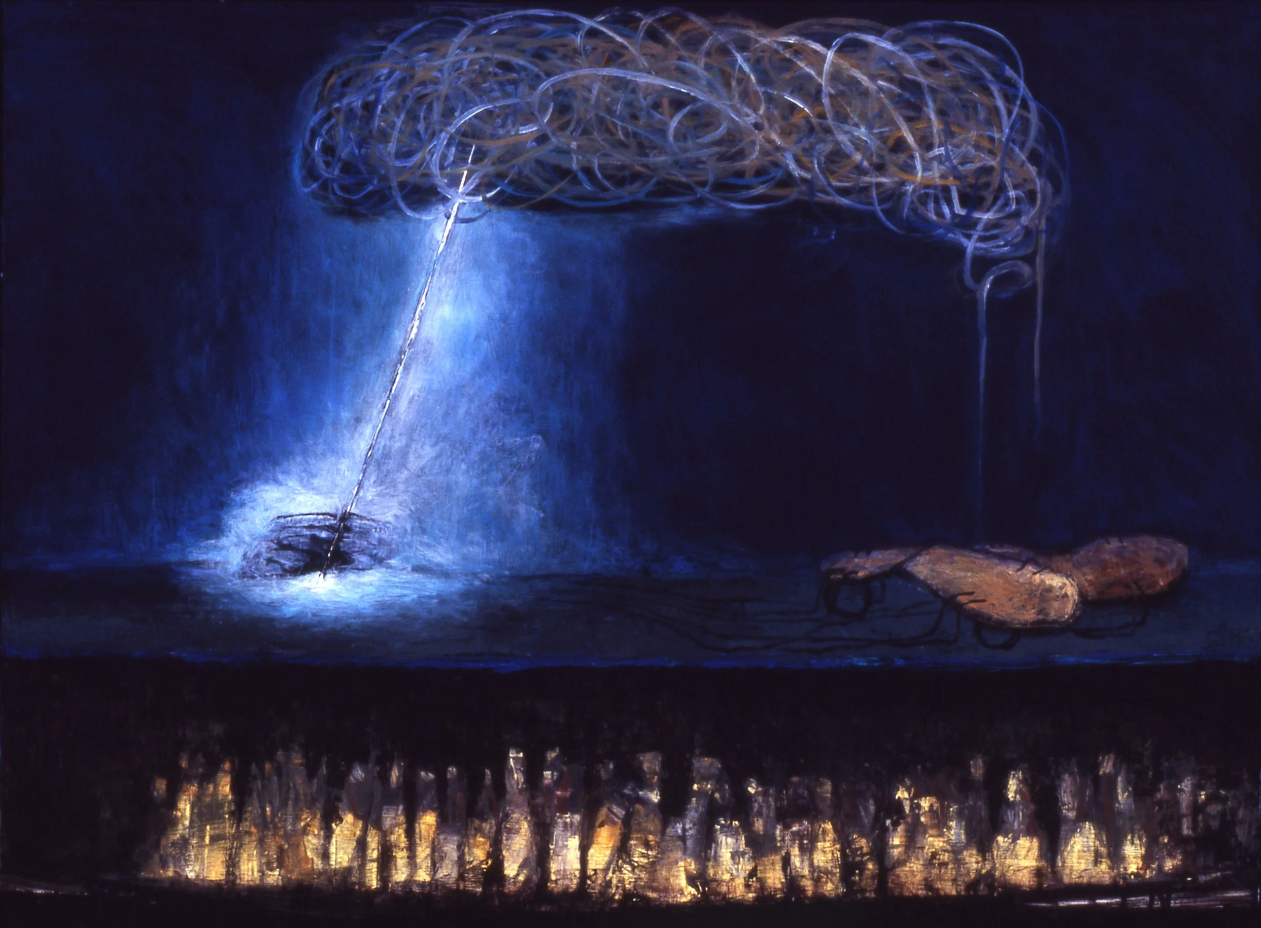 'Giants vs Zeus' [Theogony], 40" x 30", oil on canvas, 2007